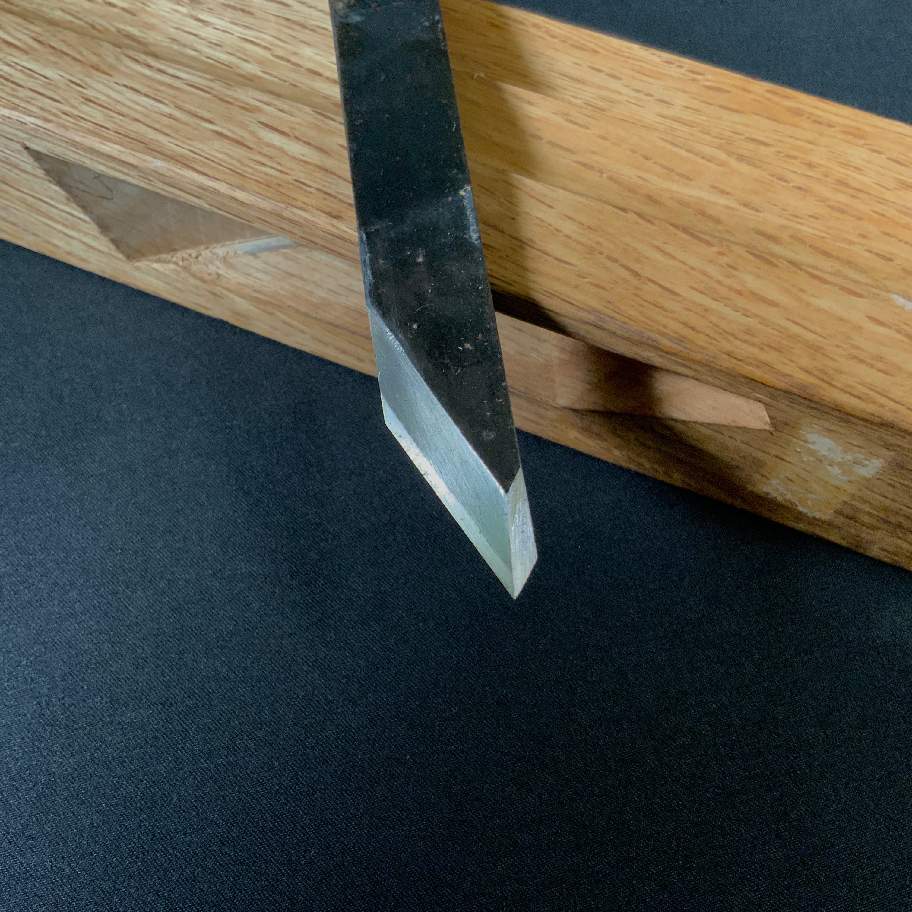 #11 Old stock Side Rabbet Plane with blue steel 掘出し物 小かし 脇取鉋 赤樫台 Wakitori kanna