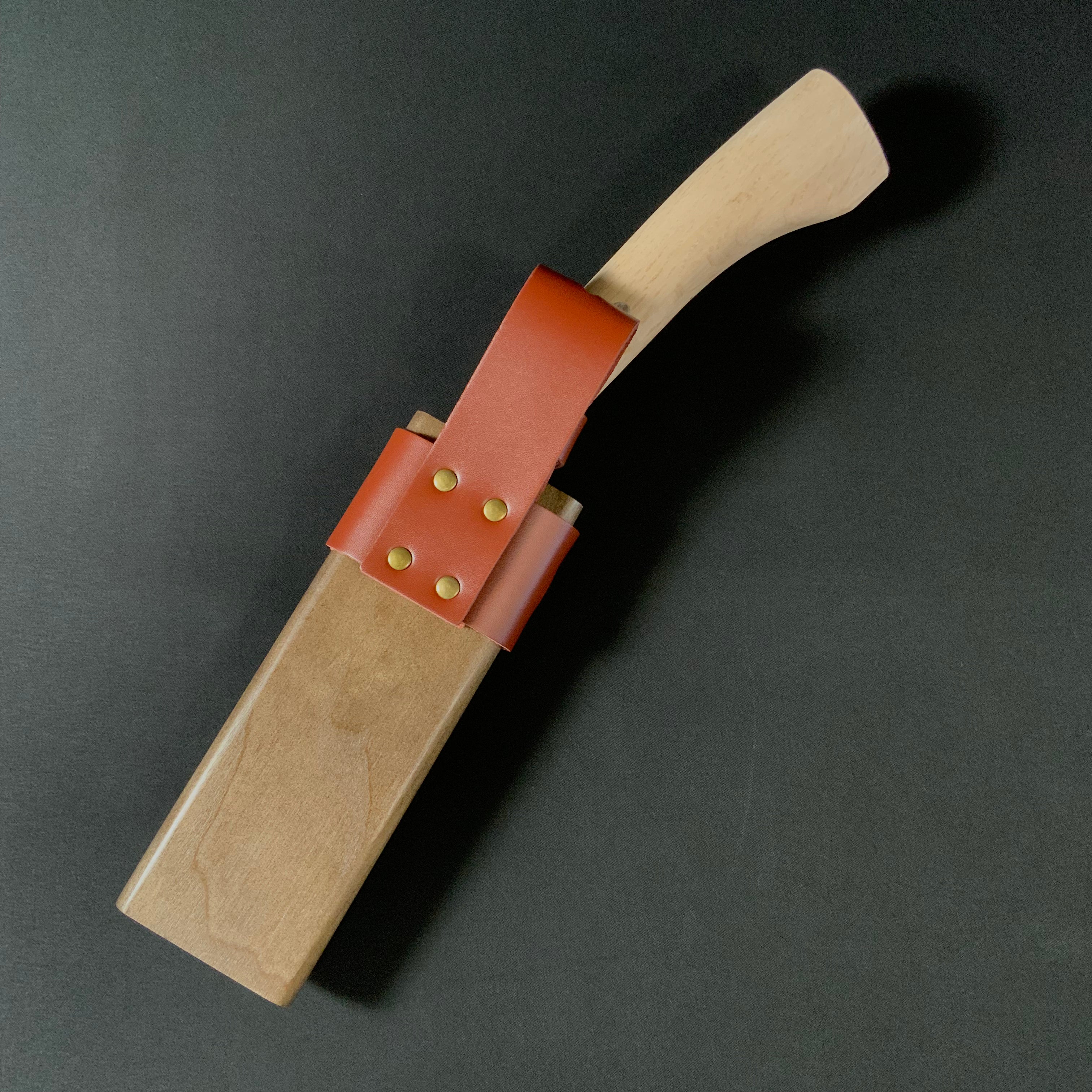 味方屋作 鉈 片刃 磨き仕上げ 右 165mm Ajikataya Single edged Nata by HinoUra Tsukasa Right hand