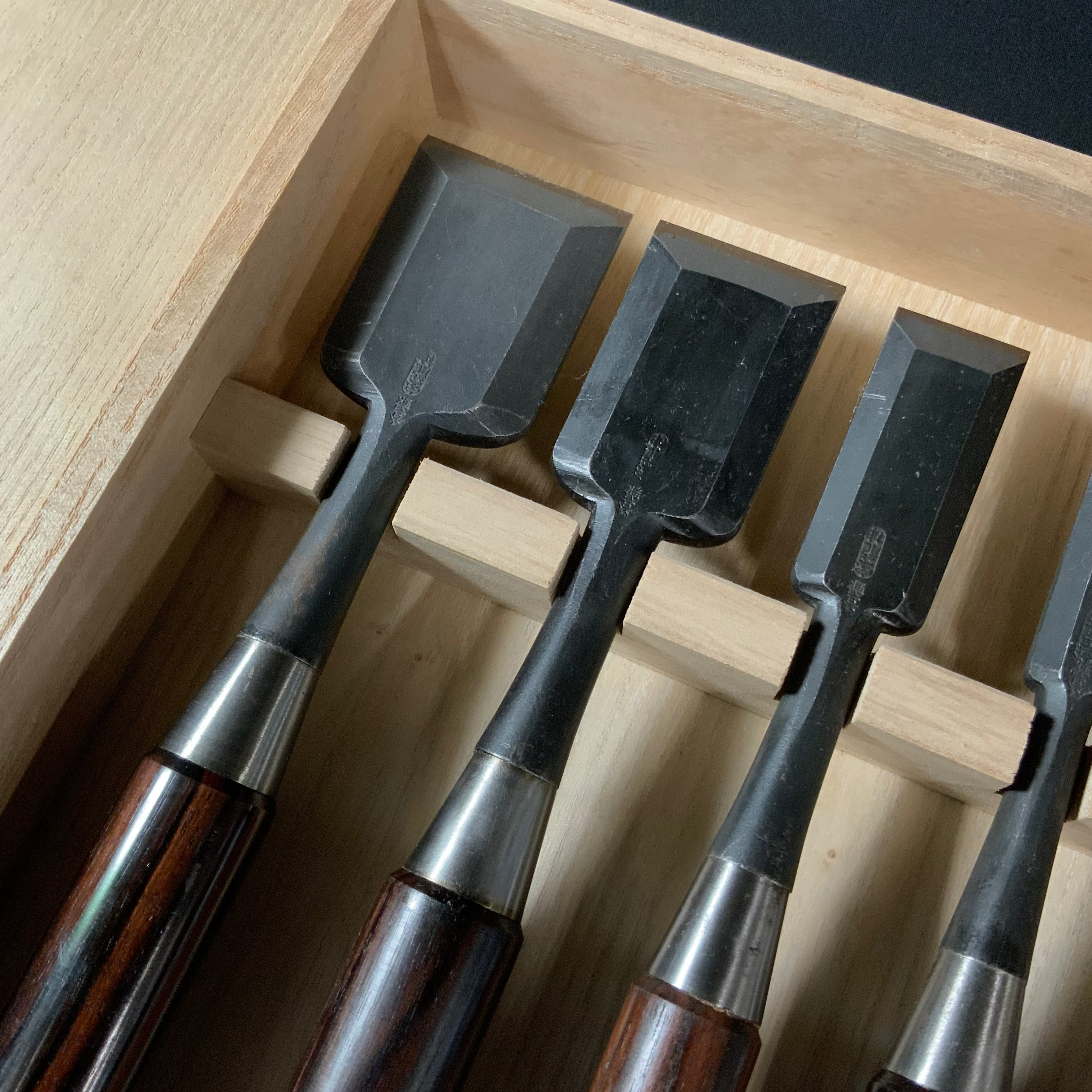 #M190 Old Stock TakaraRyujin Bench chisels 6pc set 掘出し物 宝龍神 追入鑿 6本組
