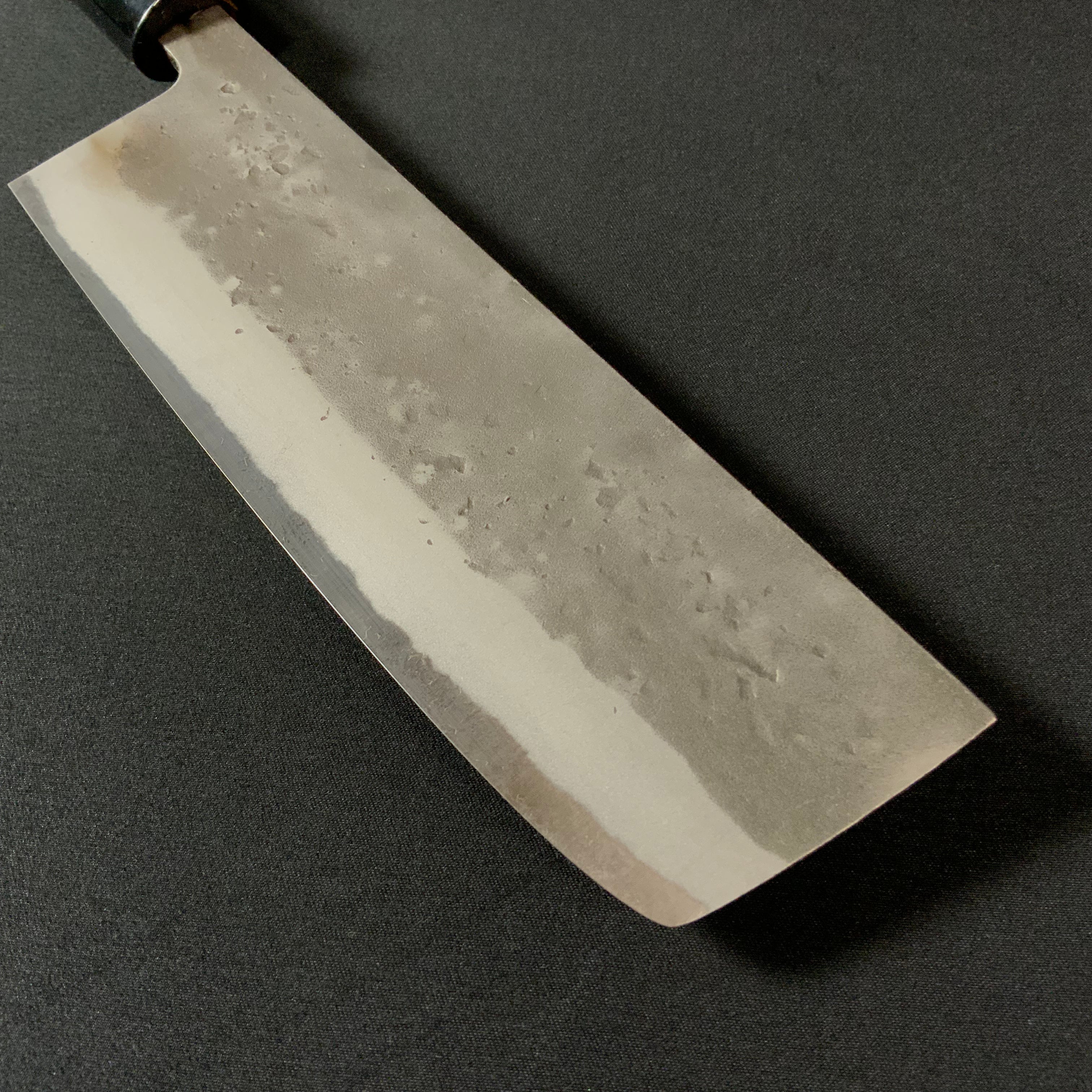 梨地 菜切包丁 青紙付 165mm Nakiri Bocho with blue steel