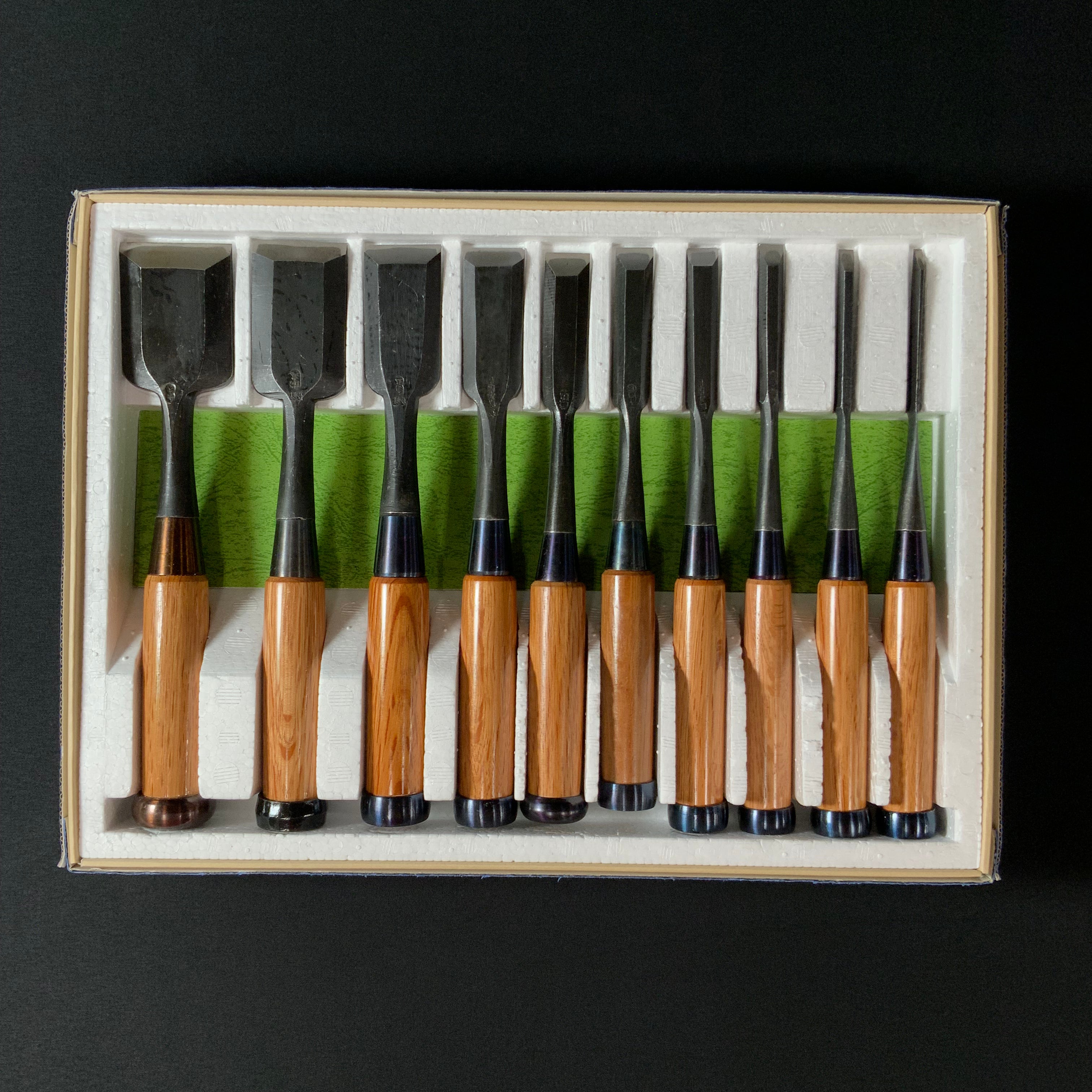 M192 Mixed set Bench chisels set for beginner by unknown smith バラ鑿合わせ 初心者におすすめ 追入組鑿 M192