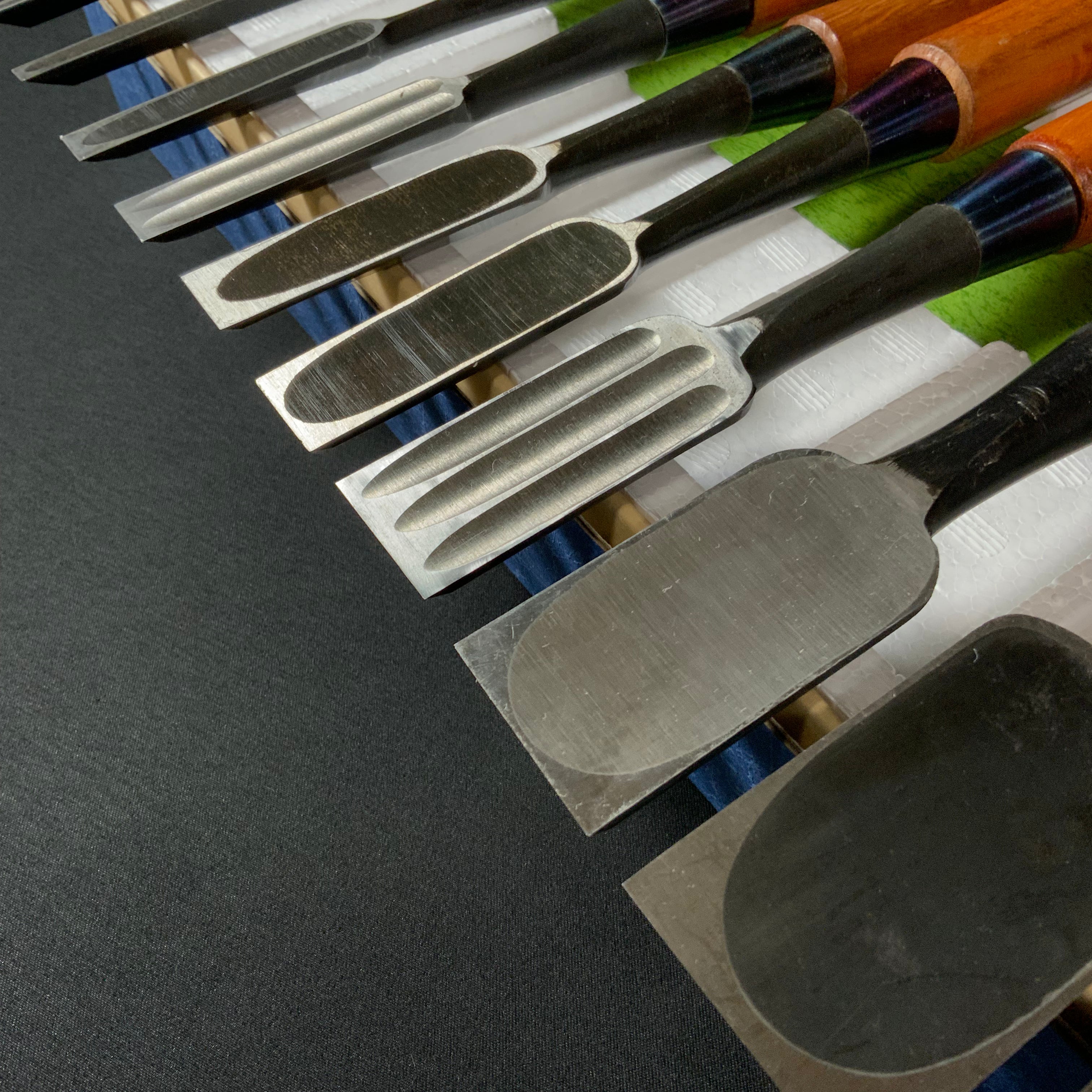 M192 Mixed set Bench chisels set for beginner by unknown smith バラ鑿合わせ 初心者におすすめ 追入組鑿 M192