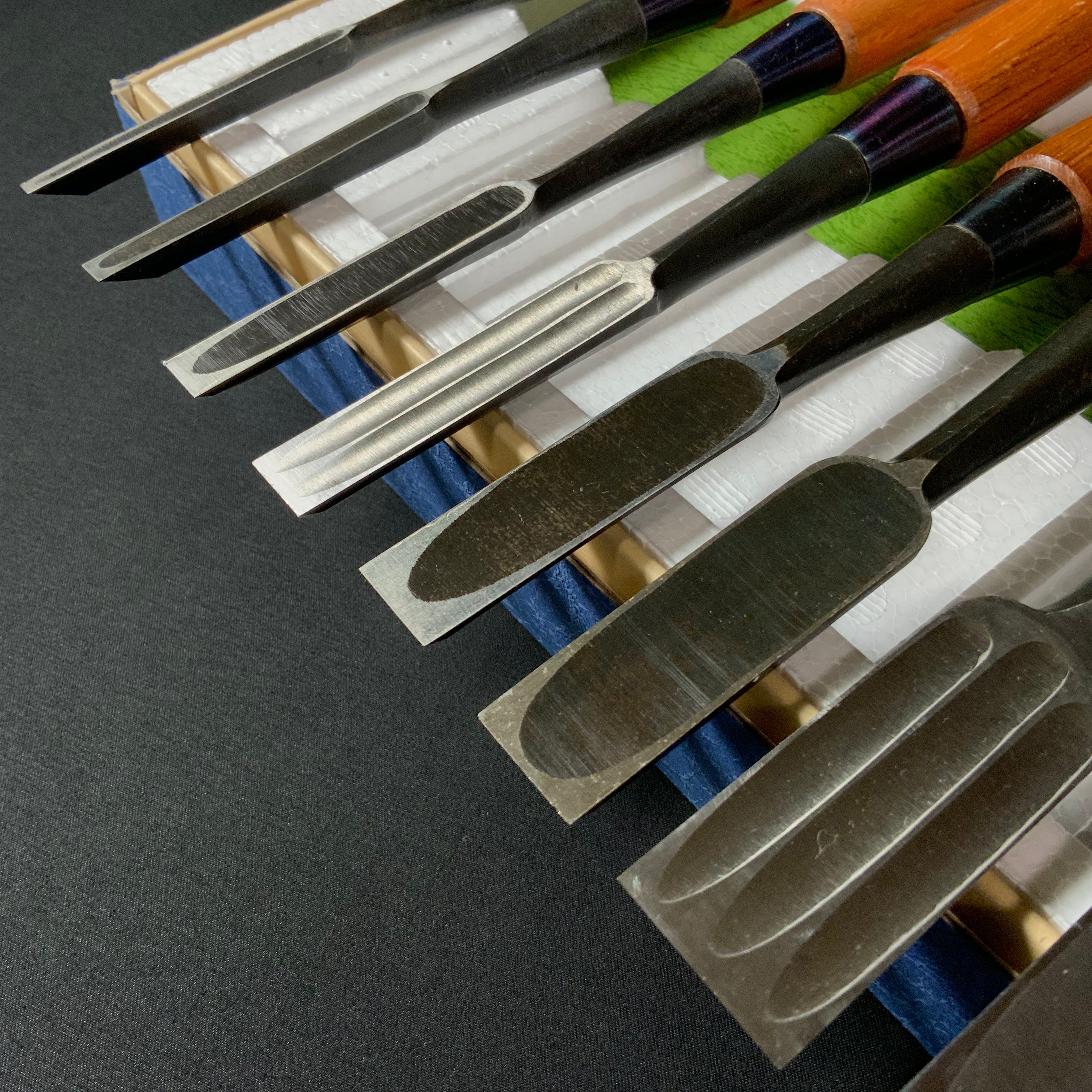 M192 Mixed set Bench chisels set for beginner by unknown smith バラ鑿合わせ 初心者におすすめ 追入組鑿 M192