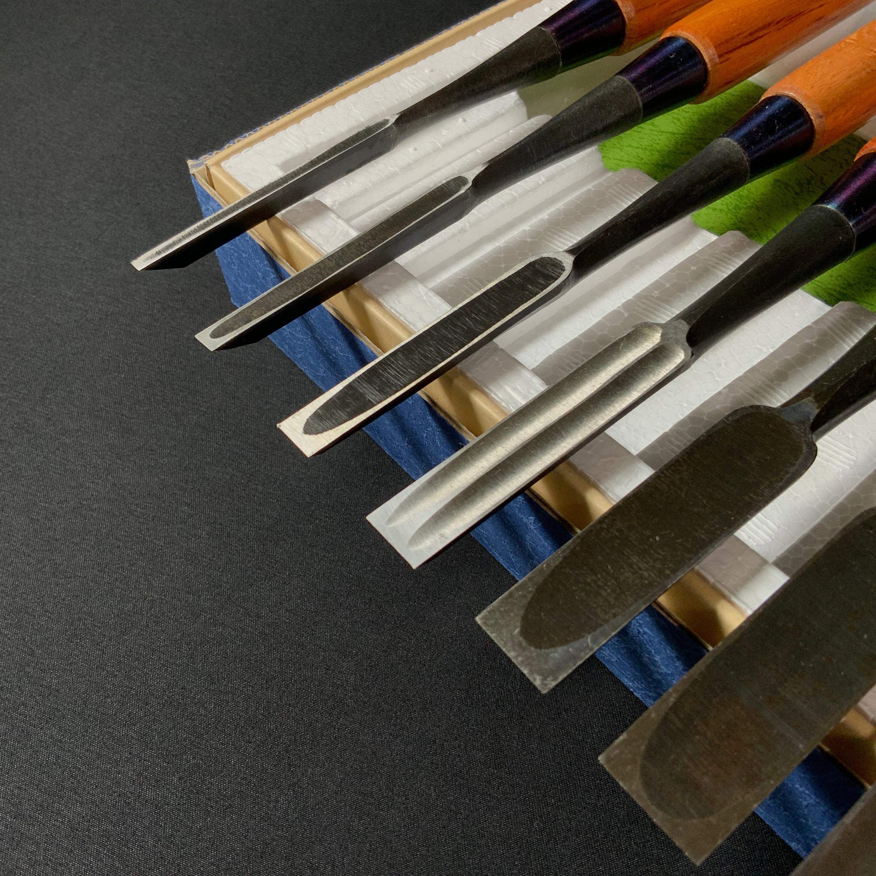 M192 Mixed set Bench chisels set for beginner by unknown smith バラ鑿合わせ 初心者におすすめ 追入組鑿 M192