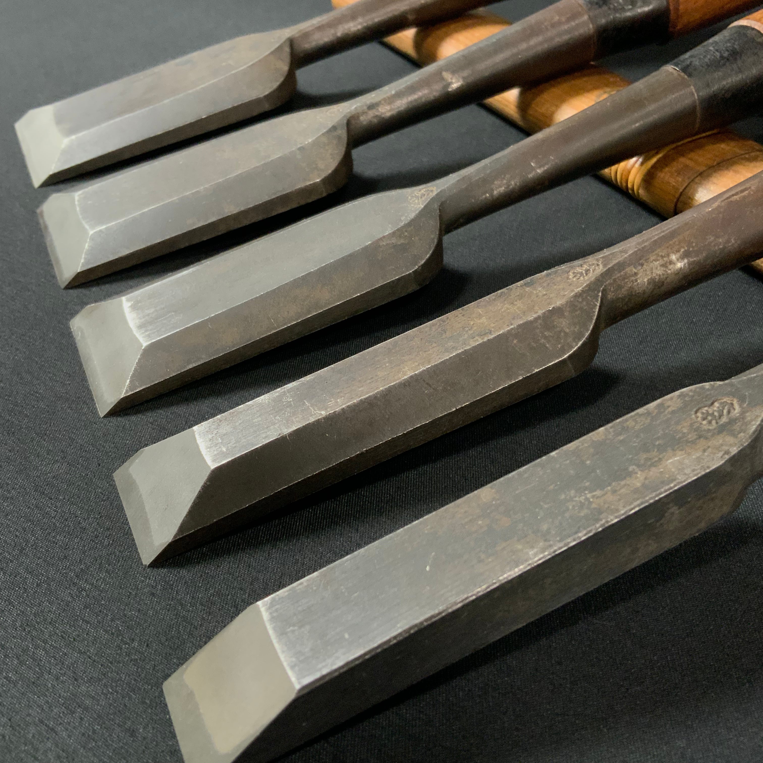 掘出し物 二代目左久作 叩き鑿 池上喬庸作 Old stock #1 Hidari Hisasaku 2rd Timber chisels by Ikegami Takanobu Tatakinomi