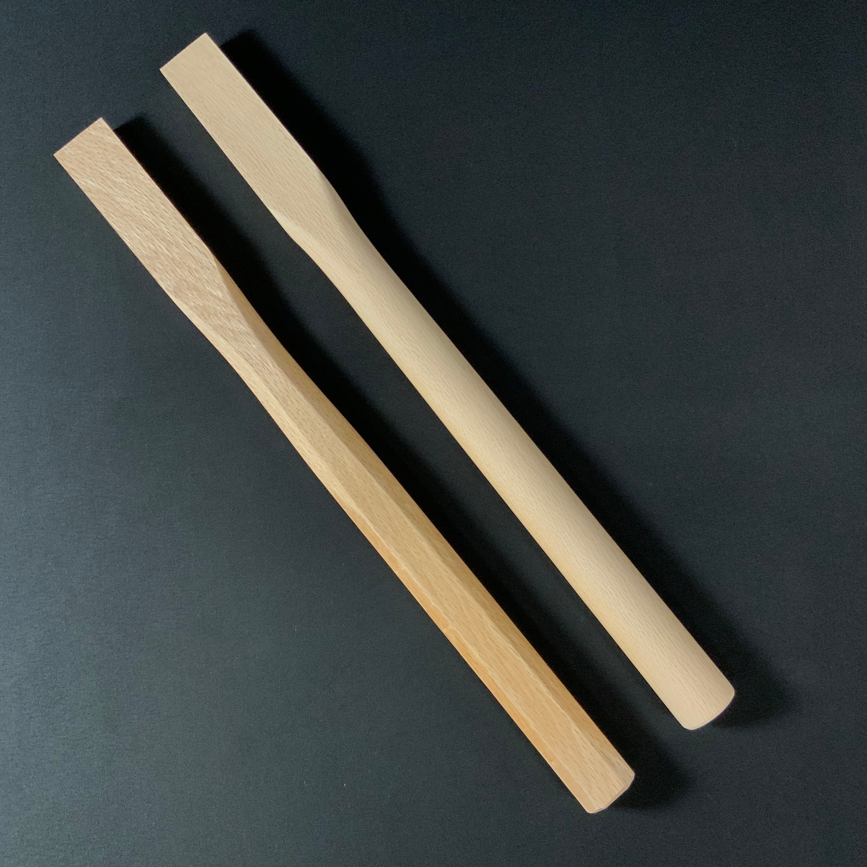 白樫 仮枠玄能柄 450mm Japanese Kariwaku hammer handles by Japanese white oak