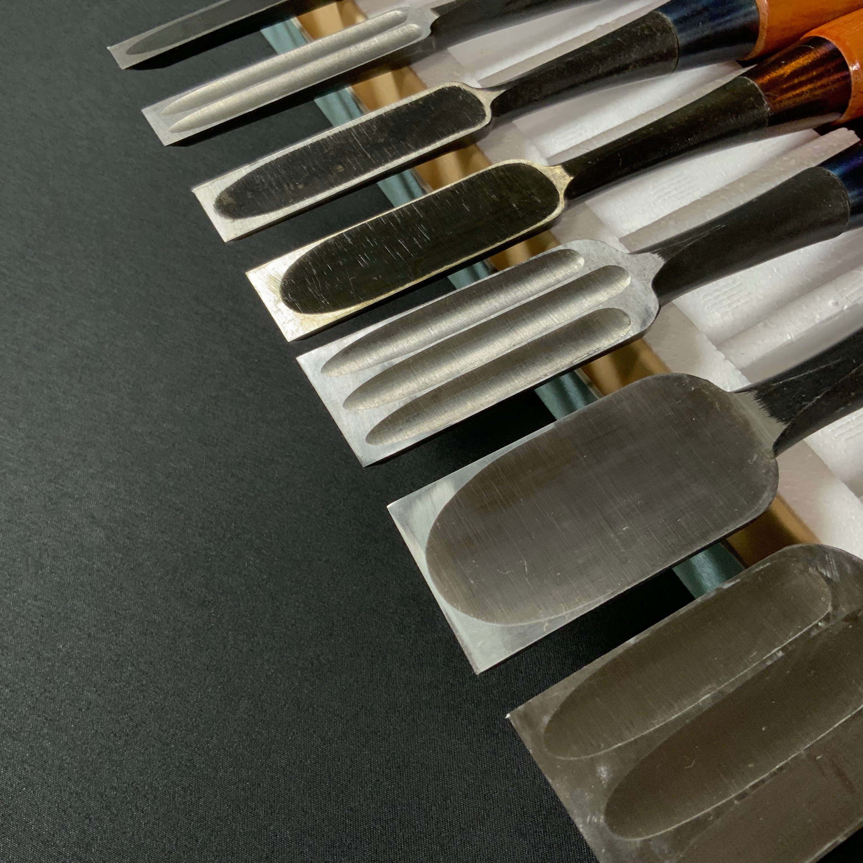 M193 Mixed set Bench chisels set for beginner by unknown smith バラ鑿合わせ 初心者におすすめ 追入組鑿 M193