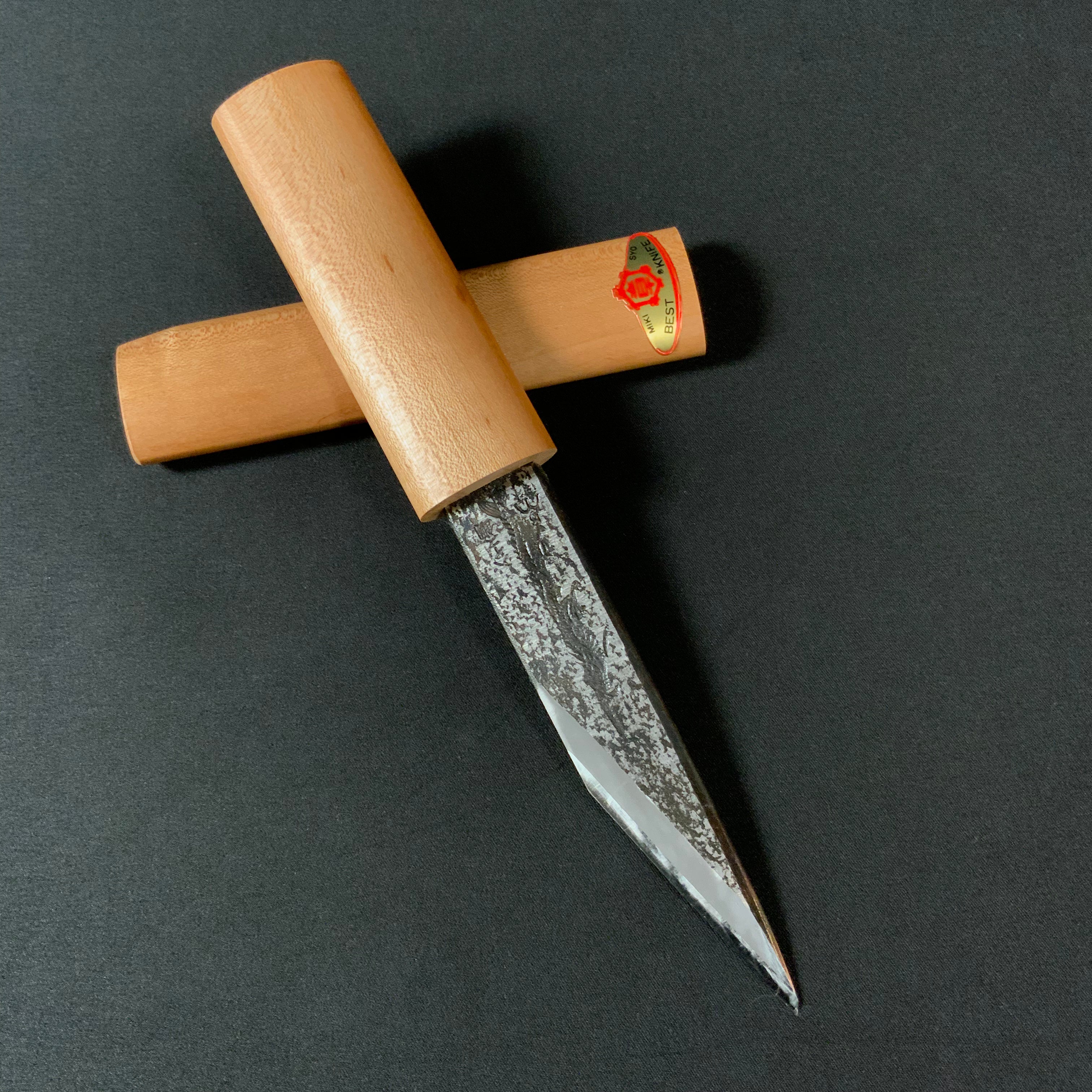 三木章 横手小刀最高級品鞘付 ハイス鋼 右 120mm Mikisho Yokote Kokatana (Carving knife) right hand High-speed steel