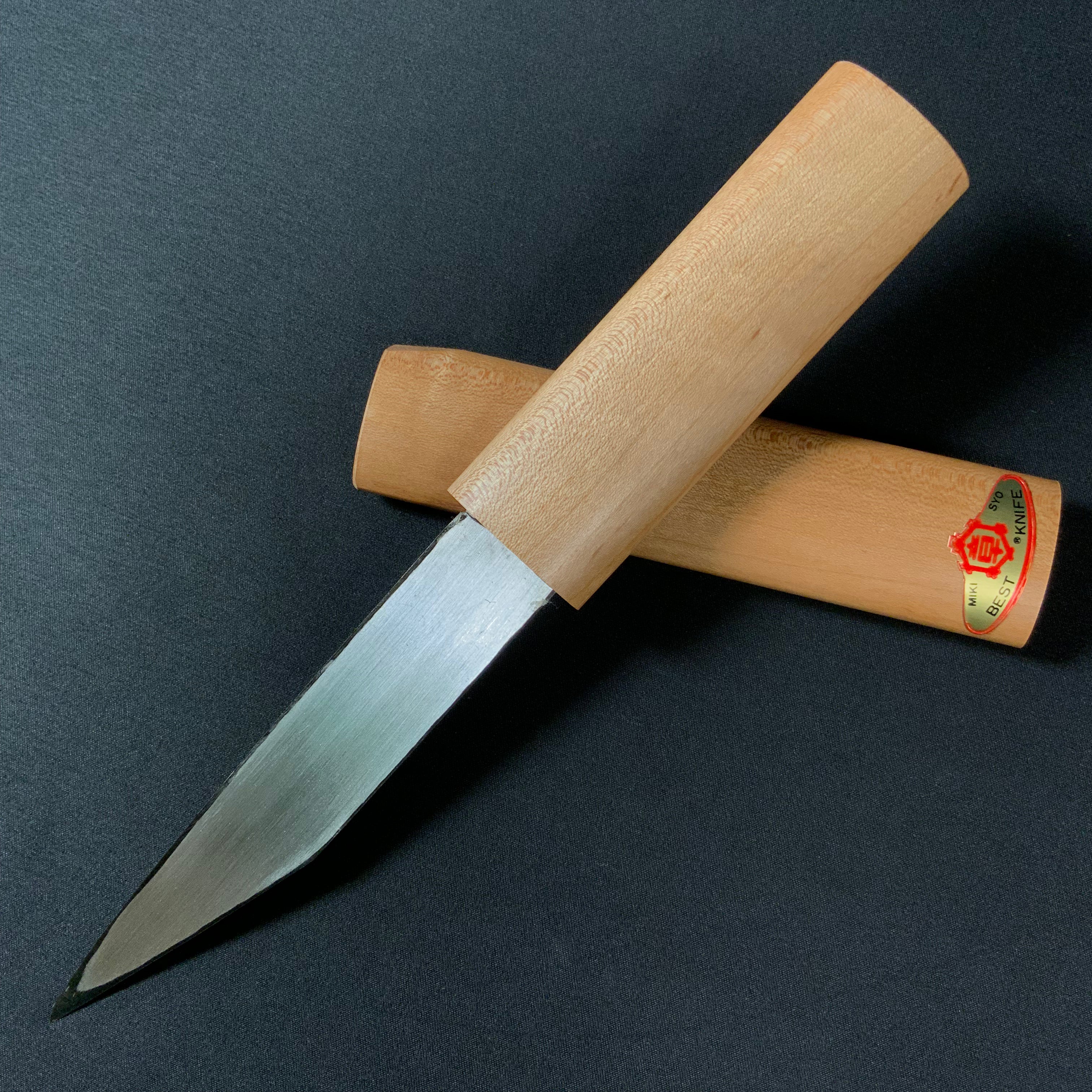 三木章 横手小刀最高級品鞘付 ハイス鋼 右 120mm Mikisho Yokote Kokatana (Carving knife) right hand High-speed steel