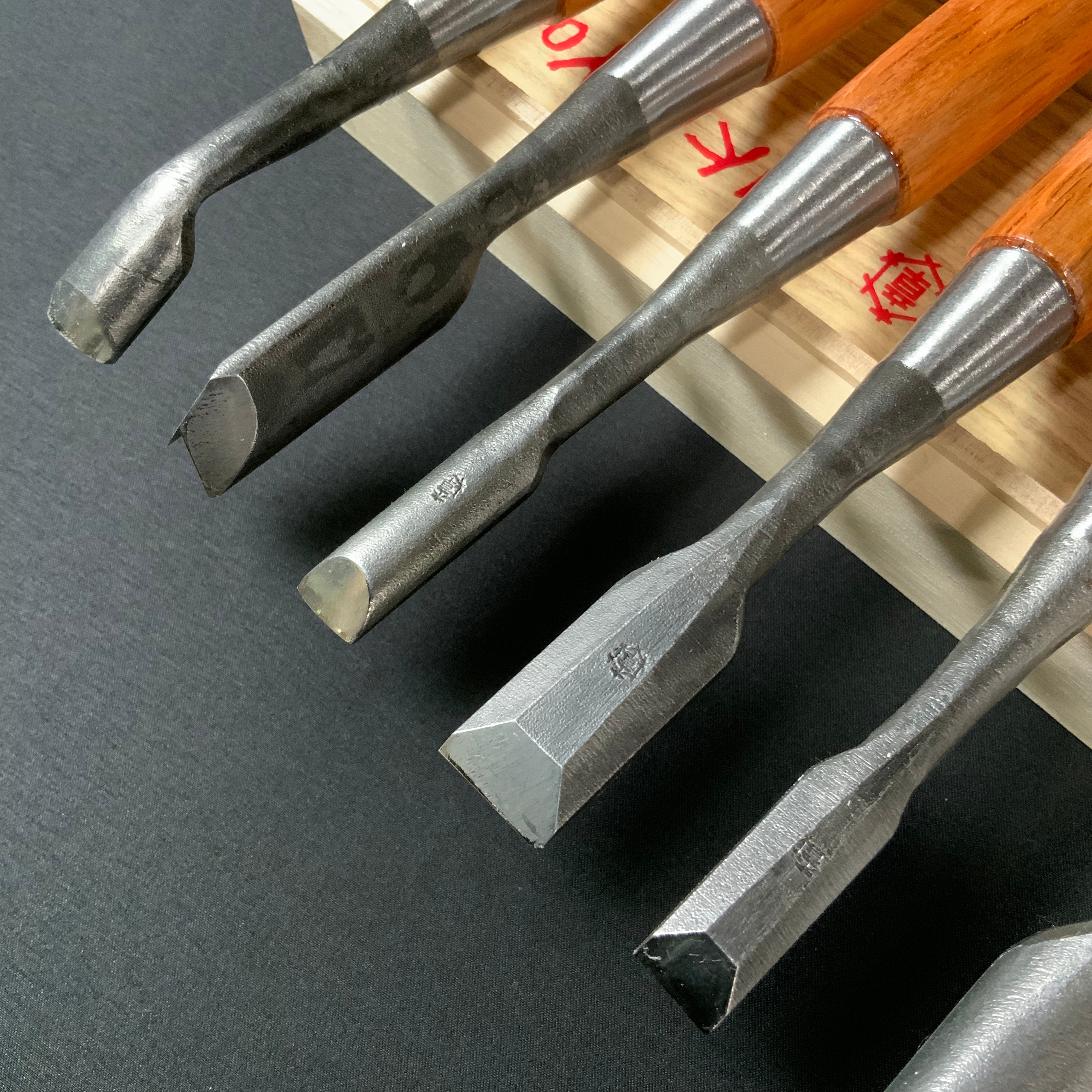 Mikisho Wood carving Timber Chisel 10pc set 三木章 木彫叩きのみ 10本セット