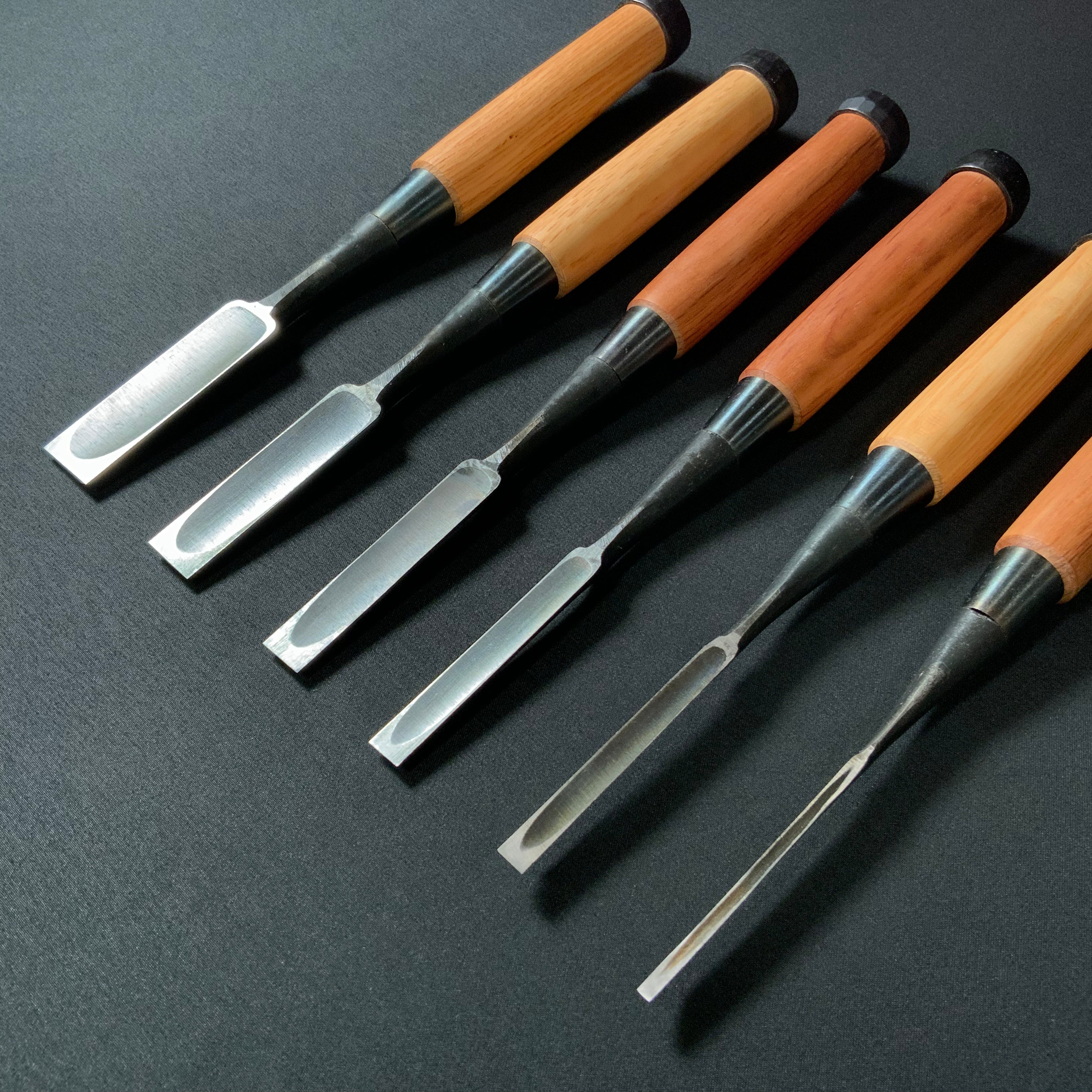 今井忠太郎作 二治弘 鎬 追入鑿 Nijihiro Dovetail Bench chisels by Chuutarou Imai