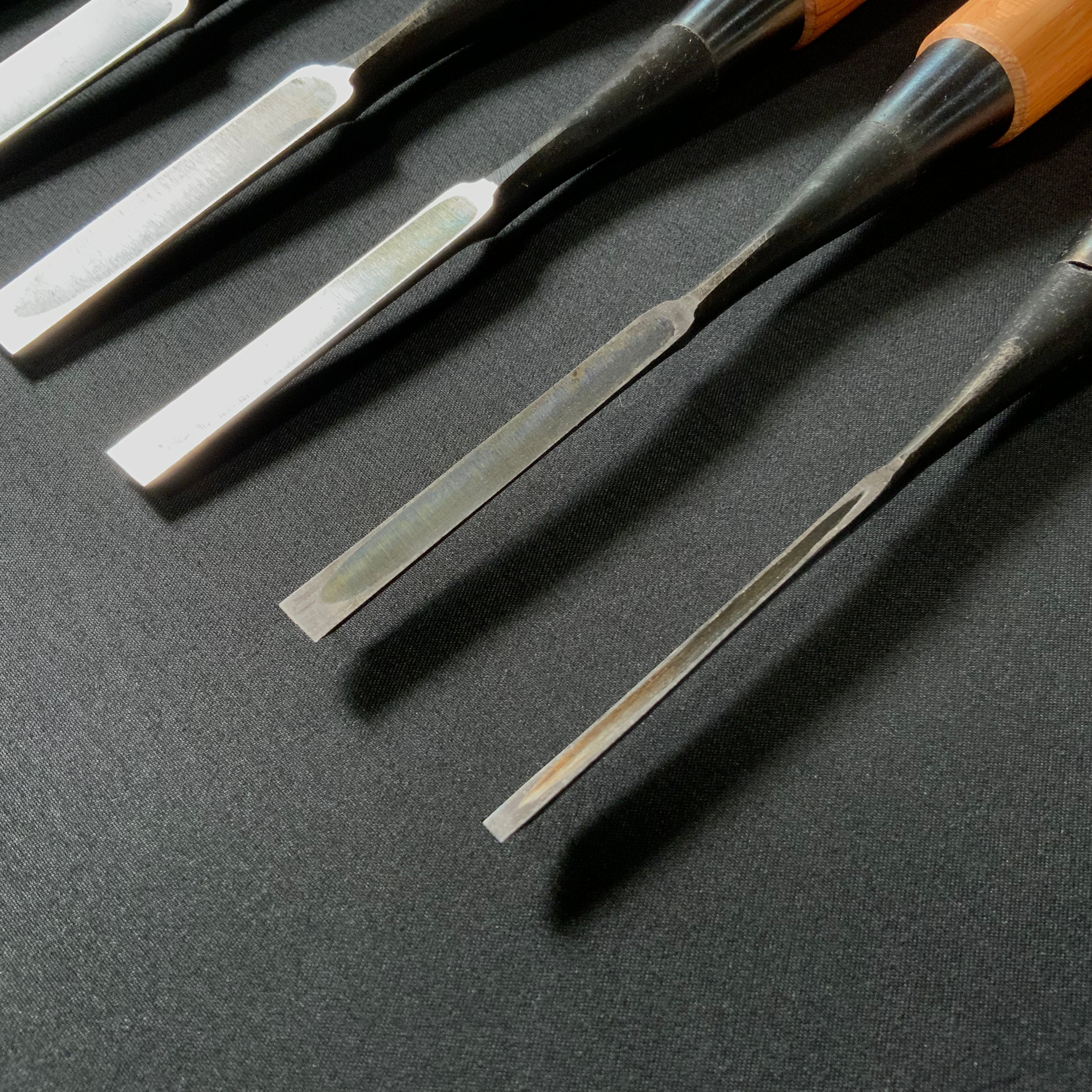 今井忠太郎作 二治弘 鎬 追入鑿 Nijihiro Dovetail Bench chisels by Chuutarou Imai