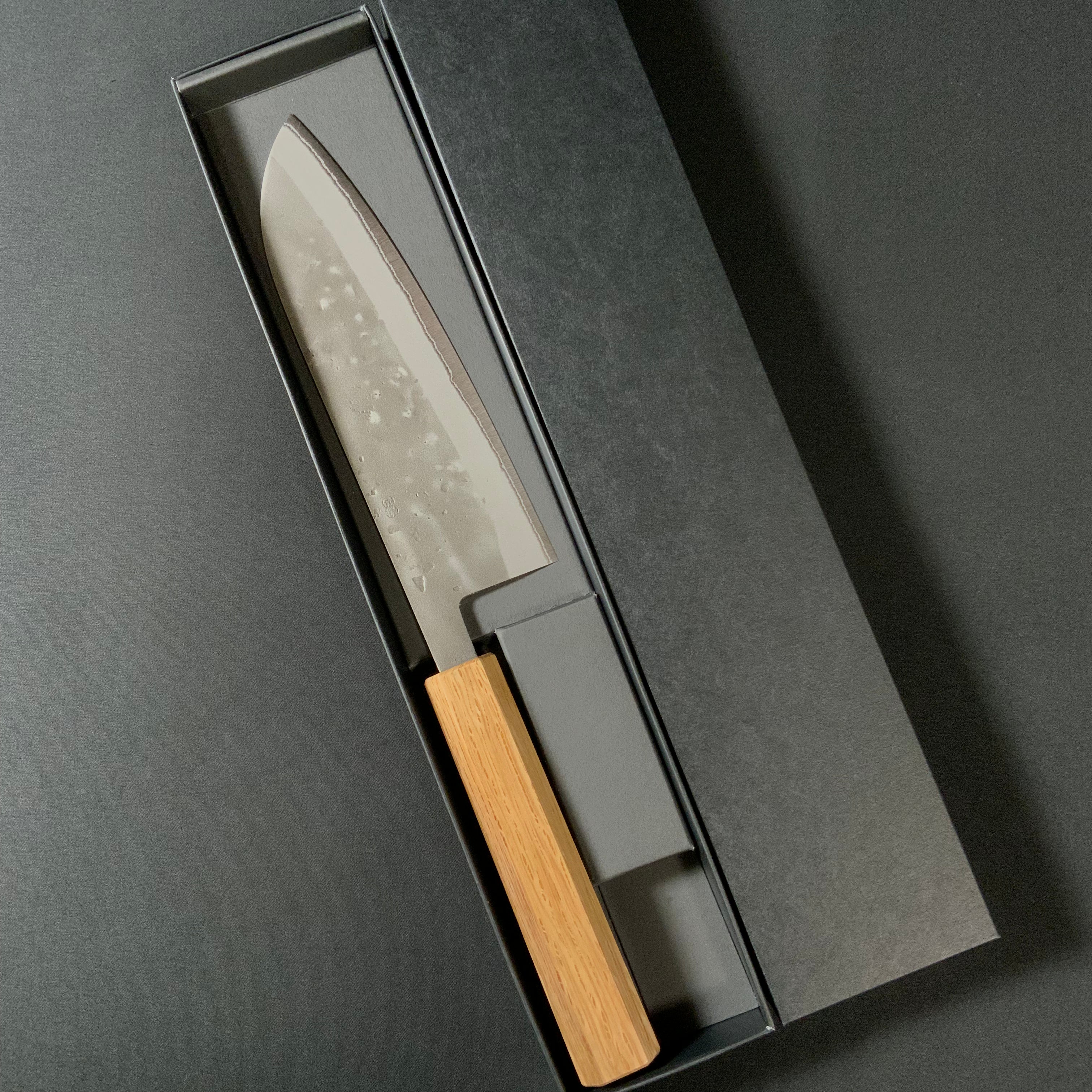 侊悦 三徳包丁 ステン梨地青紙 八角樫柄 165mm Kouetsu Santoku knife stainless steel pear finish blue steel