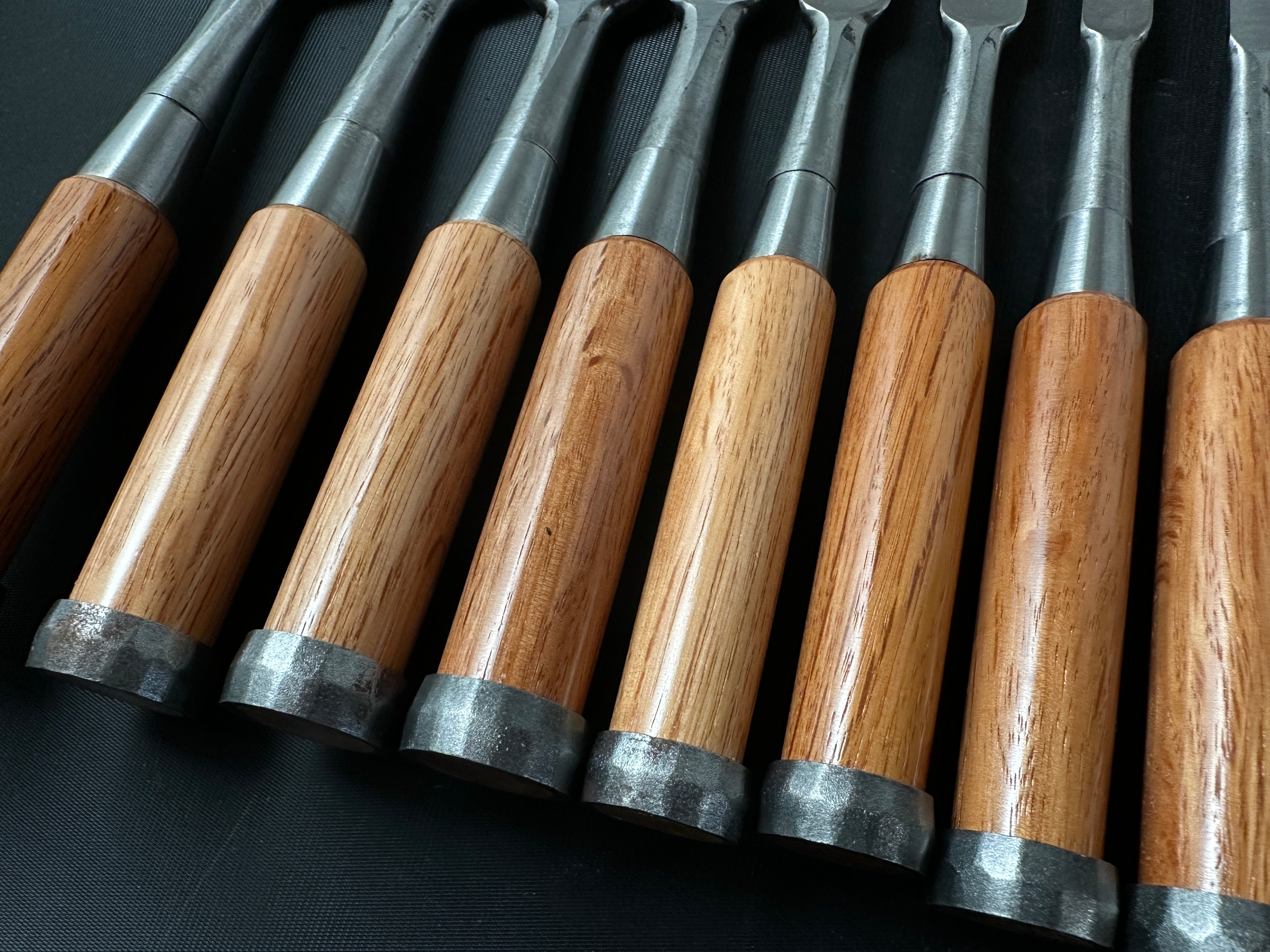 Old stock #2 Wholesaler stamp Takayuki Sukemaru 4th High-Speed Steel Bench chisels set 掘出し物 四代助丸 問屋銘 ハイス鋼追入組鑿 Oirenomi
