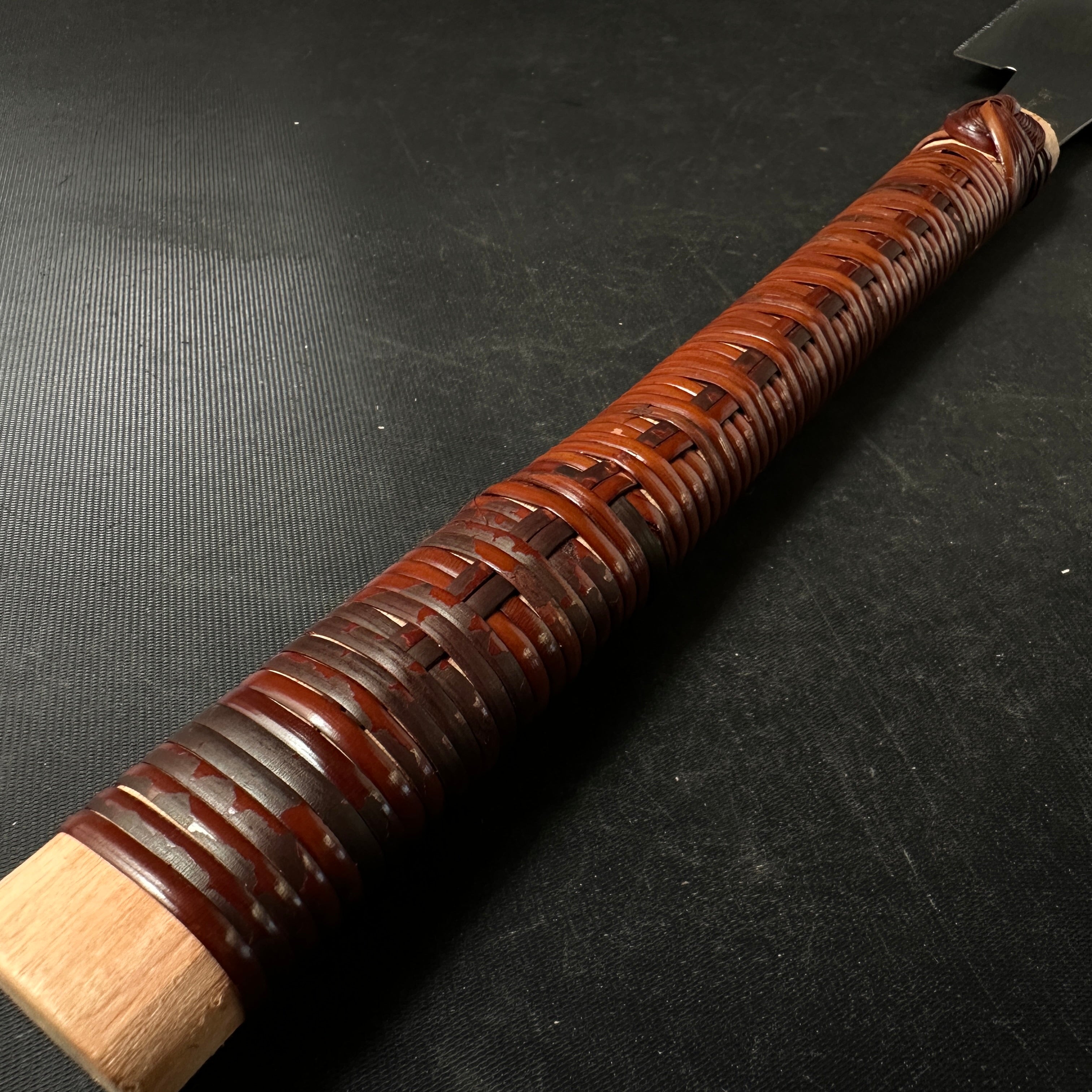 #R9 Ready to use! Old stock Double Edge (Ryoba) Saw with Eddy Type Handles set by Kurashige 直ぐ使い 倉重栄助 目立 渦巻き柄 両刃鋸 210mm