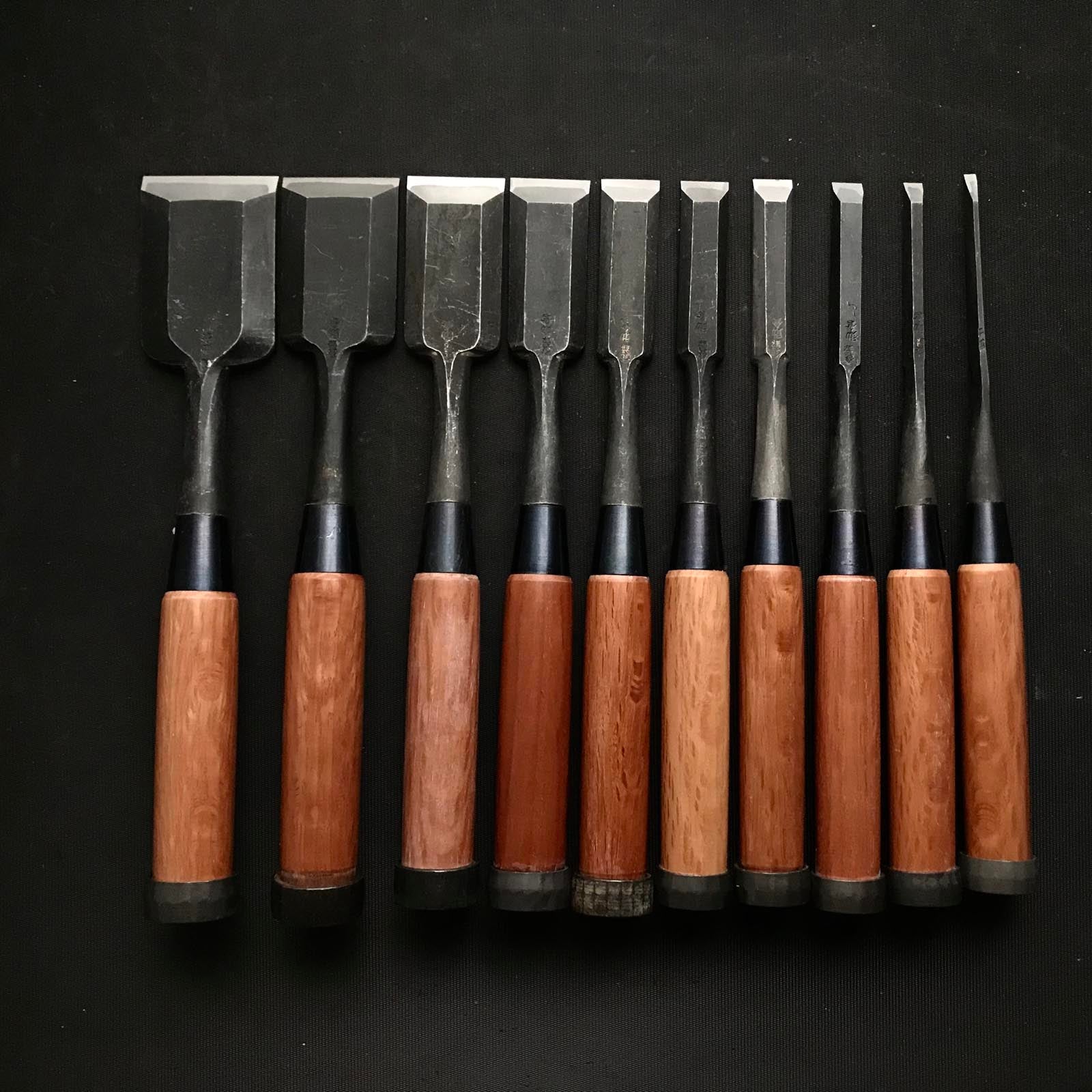 Sukekura Bench chisels set with White steel 助倉 追入組鑿 白紙鋼 Oirenomi