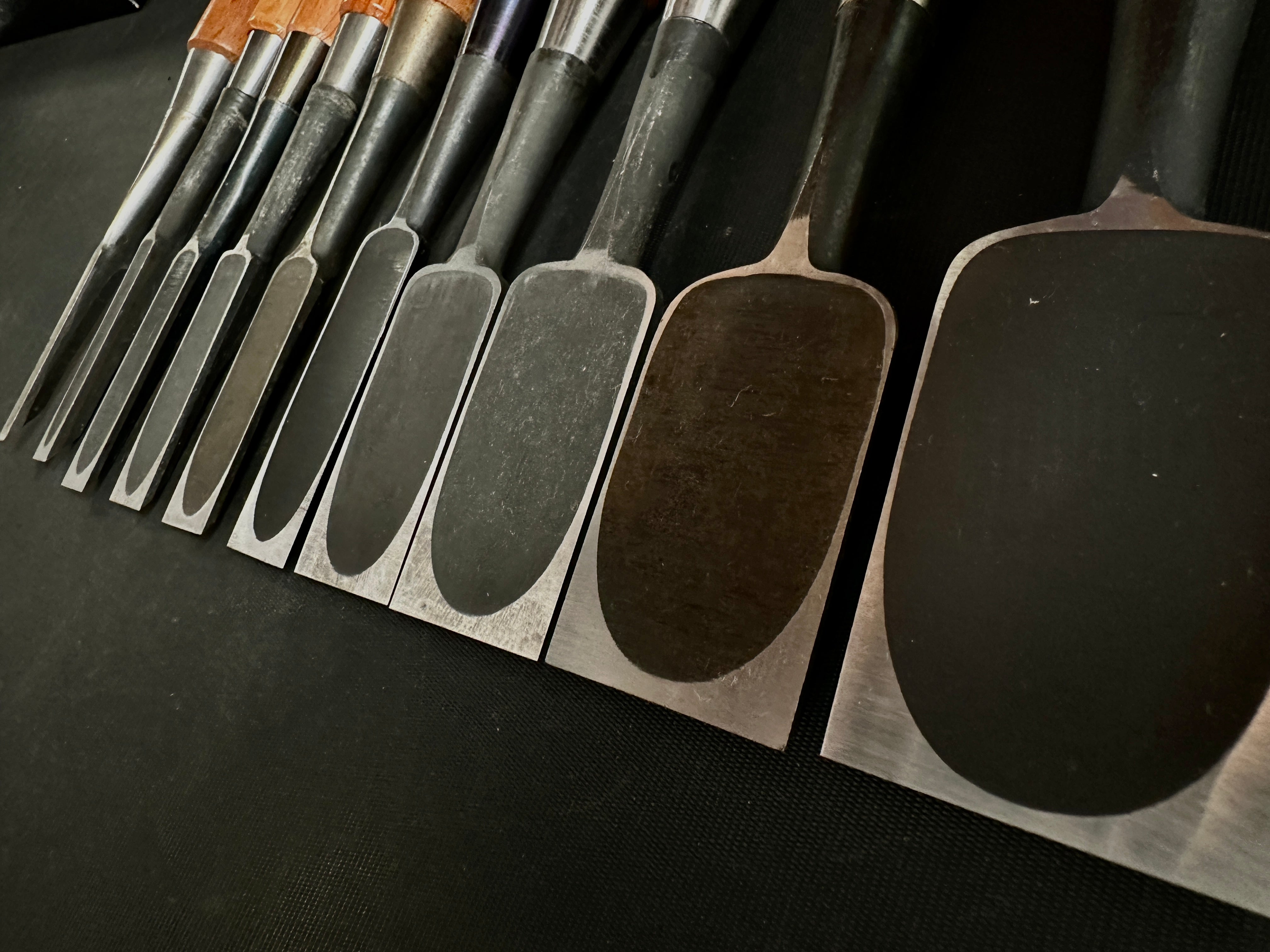 #M136 Mixed set for beginner Bench chisels set by unknown smith バラ鑿合わせ 初心者におすすめ 追入組鑿作者不明