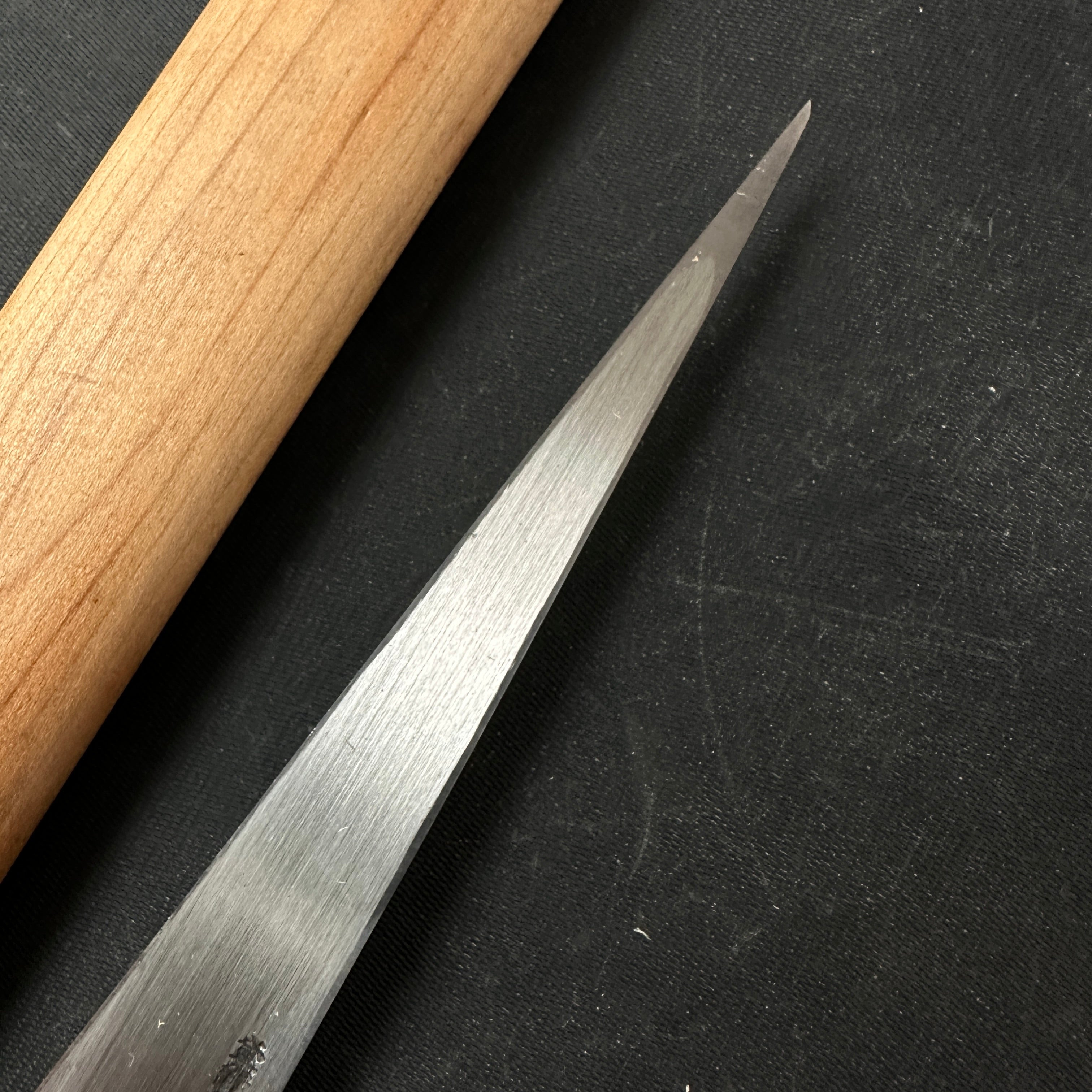 Old stock #1 Sakamitsu 1st generation Kuri Kokatana with white steel Right 掘出し物 初代坂光 繰り小刀 右 130mm