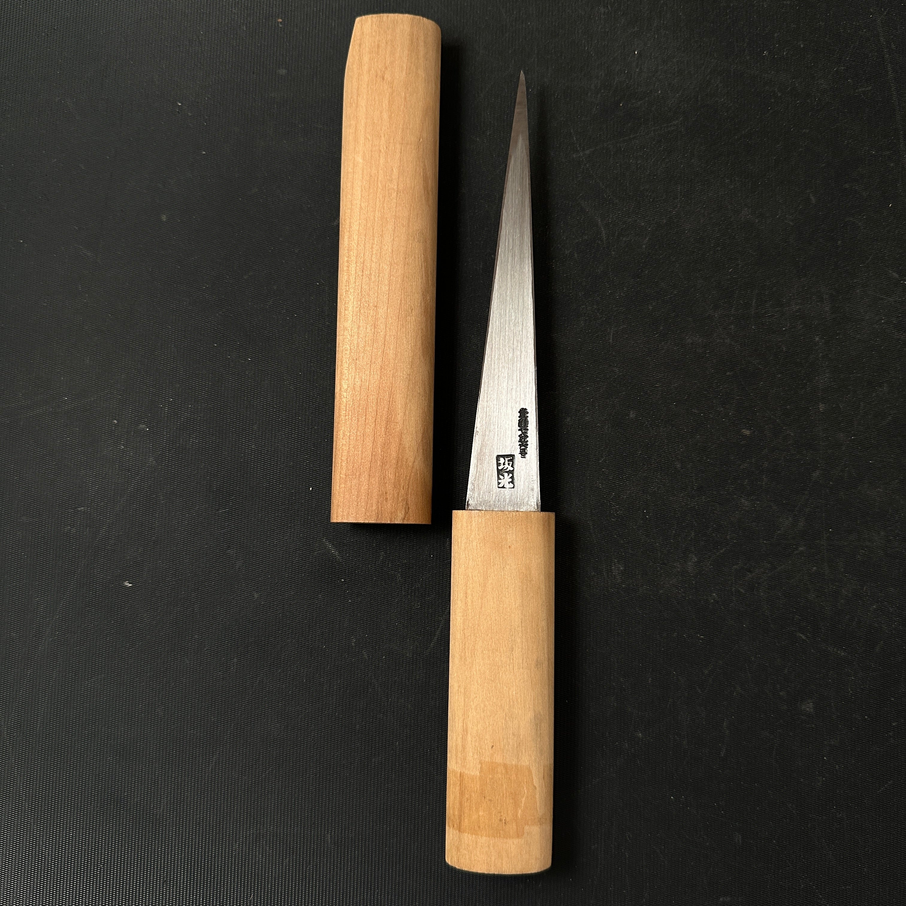 Old stock #2 Sakamitsu 1st generation Kuri Kokatana with white steel Right  掘出し物 初代坂光 繰り小刀 右 130mm