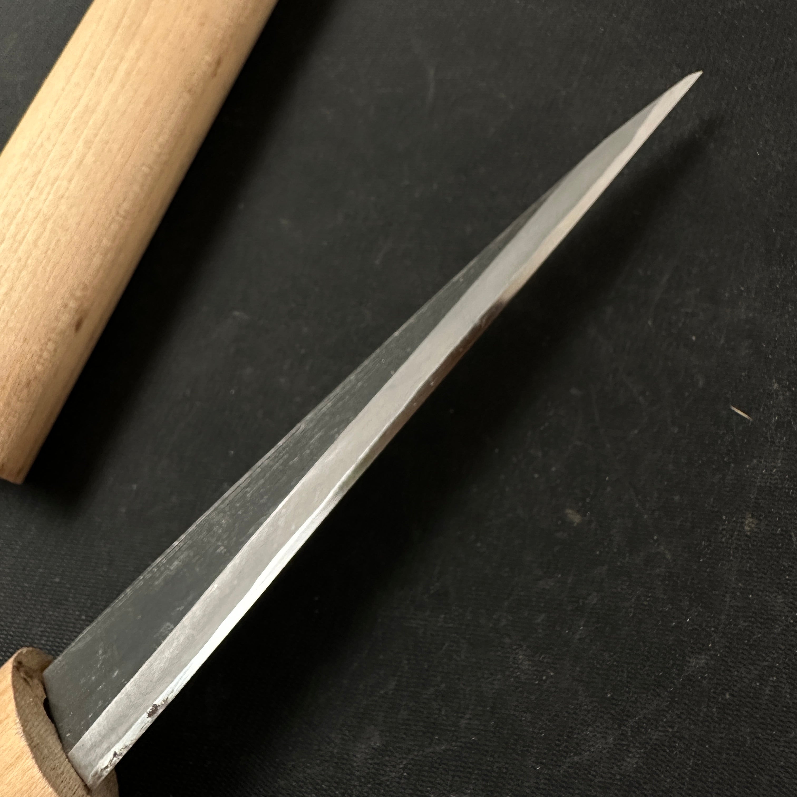 Old stock #3 Sakamitsu 1st generation Kuri Kokatana with white steel Right 掘出し物 初代坂光 繰り小刀 右 130mm