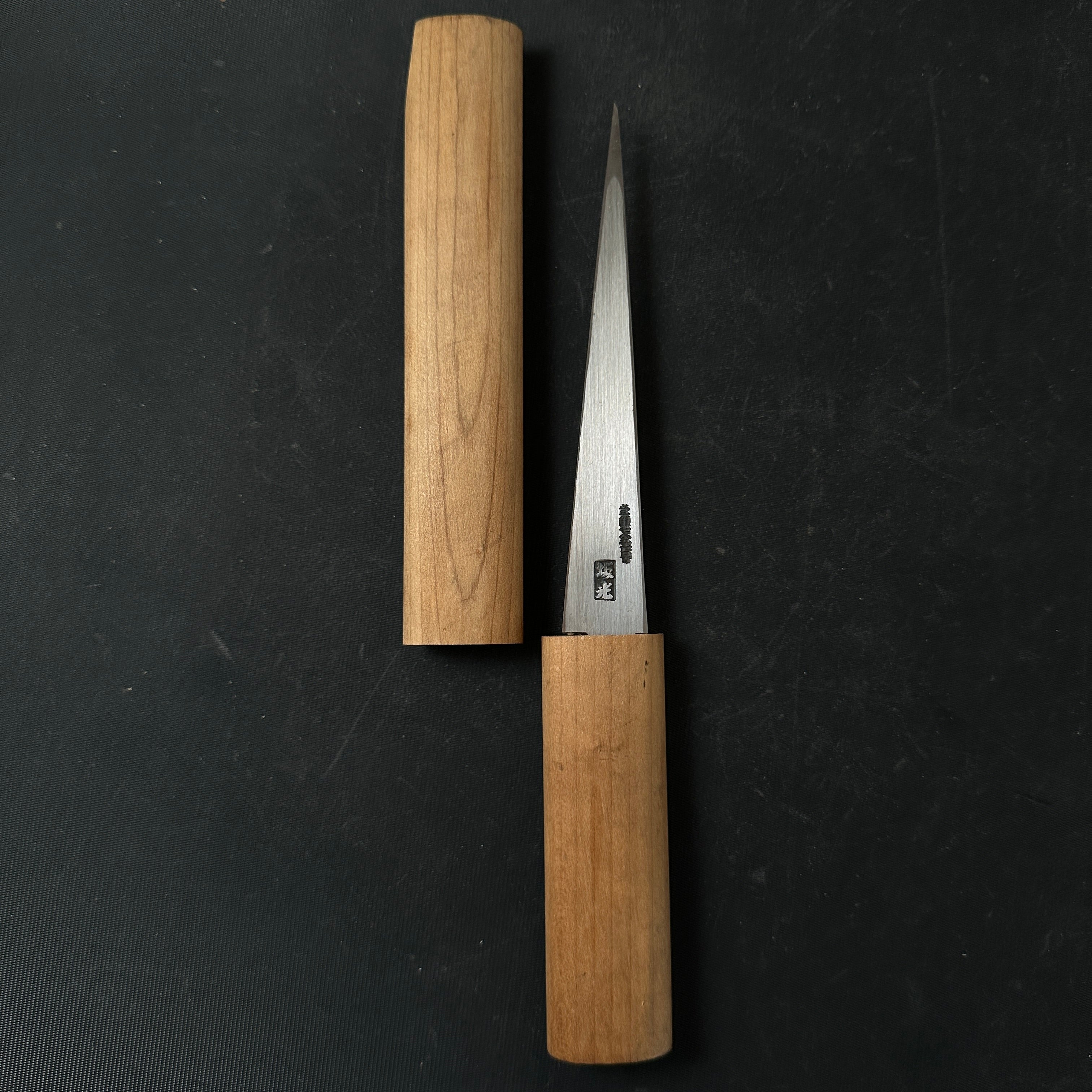 Old stock #1 Sakamitsu 1st generation Kuri Kokatana with white steel Right  掘出し物 初代坂光 繰り小刀 右 130mm