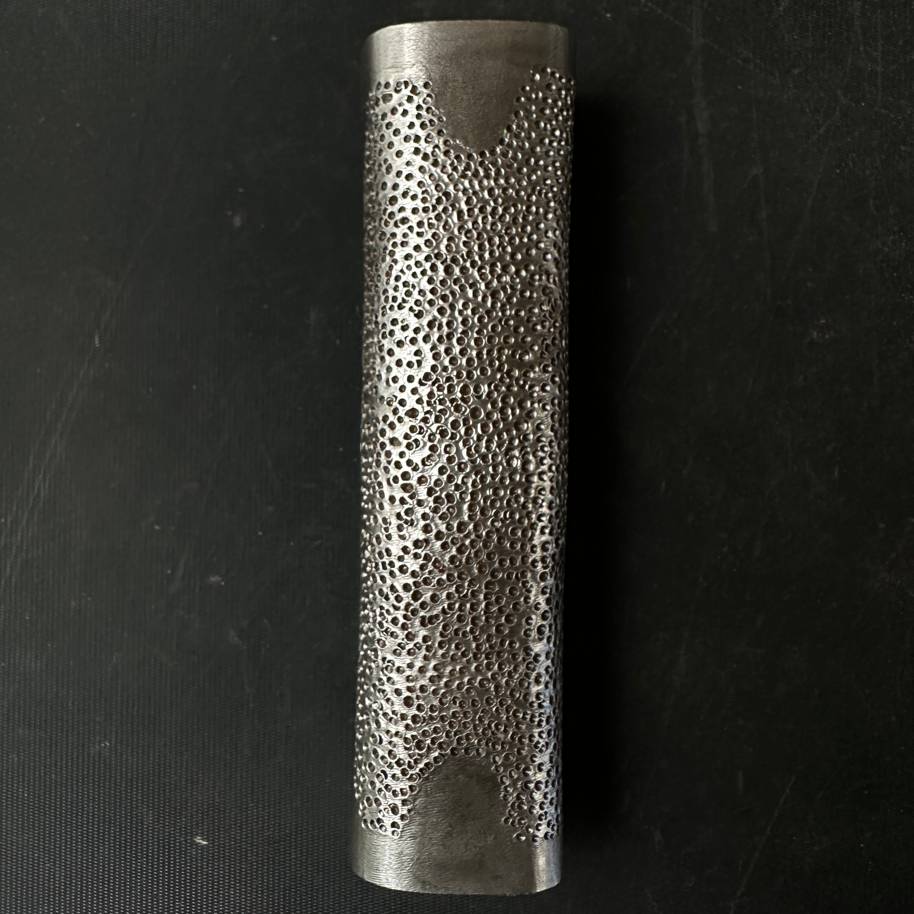 同心斎正行 特製銀手造り 貼り鋼角槌 馬場正行 鋼付四角玄翁槌目 210匁