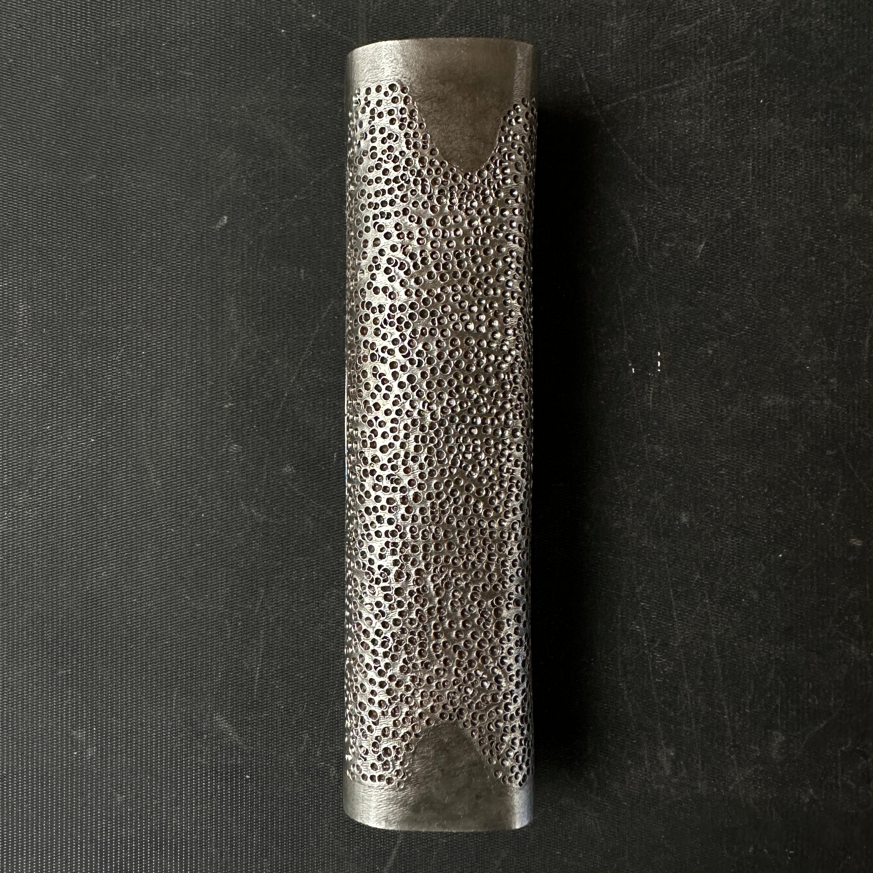 同心斎正行 特製銀手造り 貼り鋼角槌 馬場正行 鋼付四角玄翁槌目 210匁