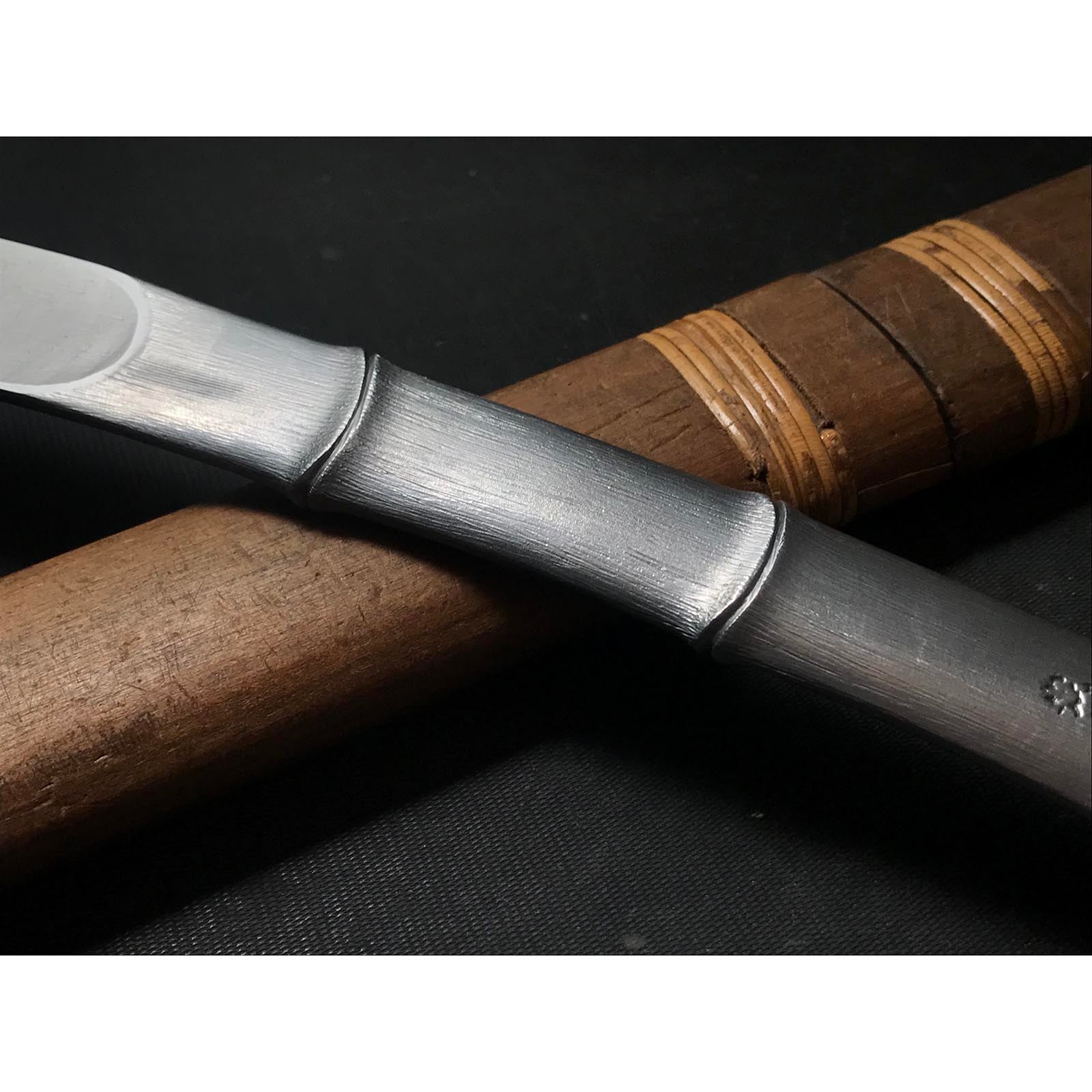 Old stock Bamboo Kiridashi Knives by Kunikei 3rd Right hand 掘出し物 三代目国慶作 竹節 切出し小刀 21mm 右