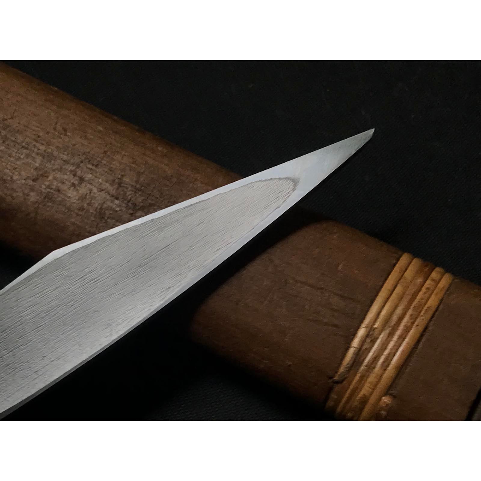 Old stock Bamboo Kiridashi Knives by Kunikei 3rd Right hand 掘出し物 三代目国慶作 竹節 切出し小刀 21mm 右