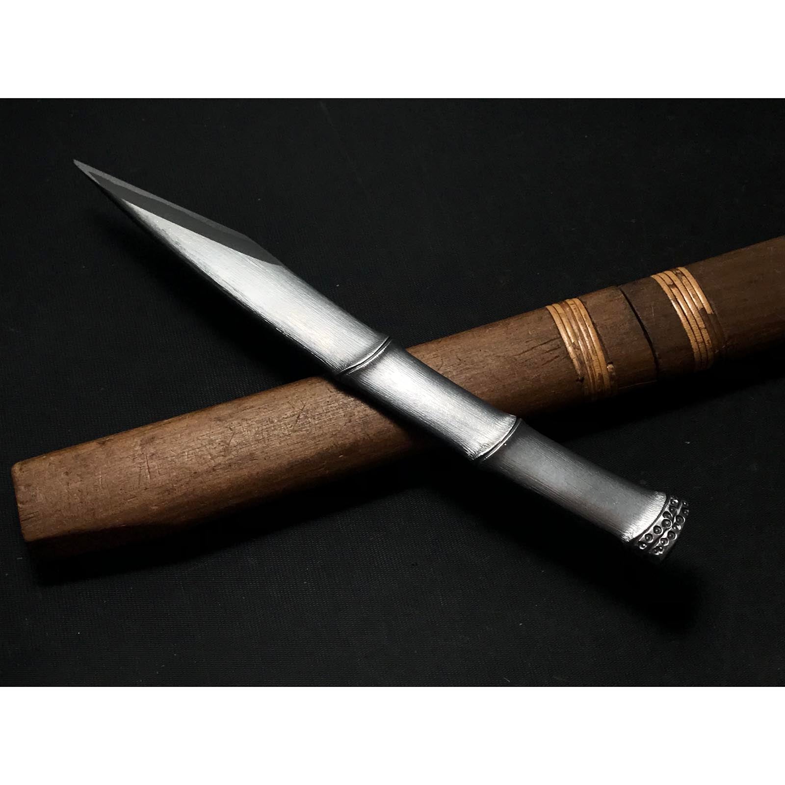 Old stock Bamboo Kiridashi Knives by Kunikei 3rd Right hand 掘出し物 三代目国慶作 竹節 切出し小刀 21mm 右