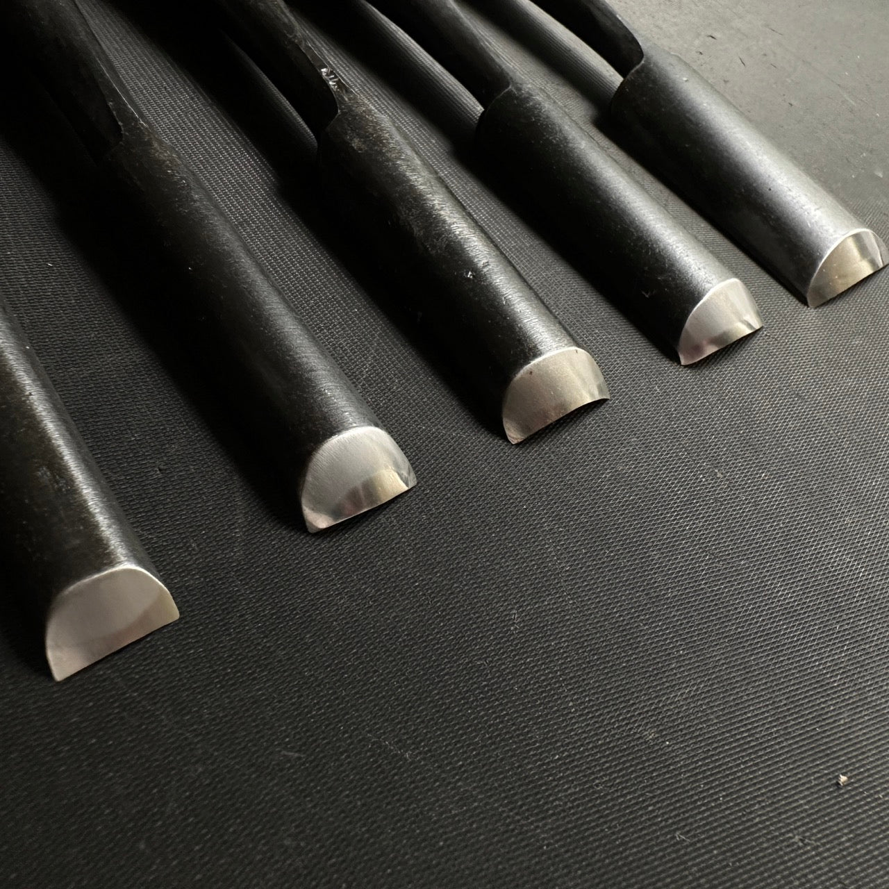 #U1 Uchi maru chisels 5-piece set with white steel 掘出し物 内丸組鑿 5本組