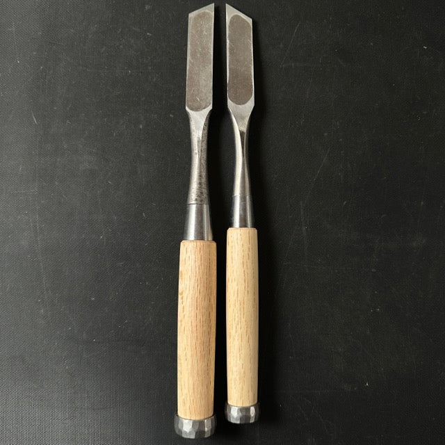 Old stock Shorter Timber Oblique chisels Set 18mm _______掘出し物 イスカ半叩き鑿セット 18mm