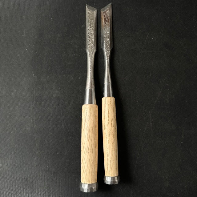 Old stock Shorter Timber Oblique chisels Set 18mm _______掘出し物 イスカ半叩き鑿セット 18mm