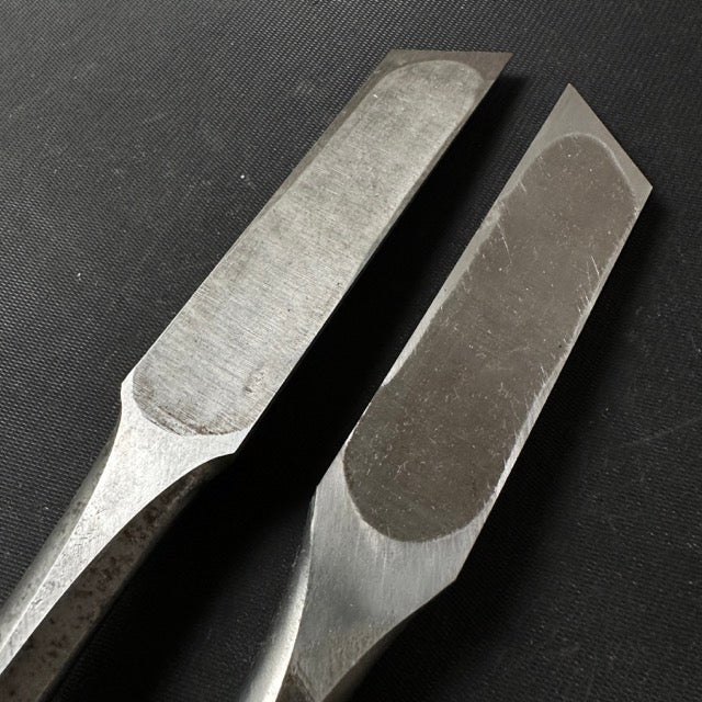 Old stock Shorter Timber Oblique chisels Set 18mm _______掘出し物 イスカ半叩き鑿セット 18mm