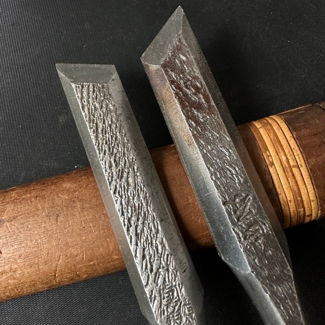 Old stock Shorter Timber Oblique chisels Set 18mm _______掘出し物 イスカ半叩き鑿セット 18mm