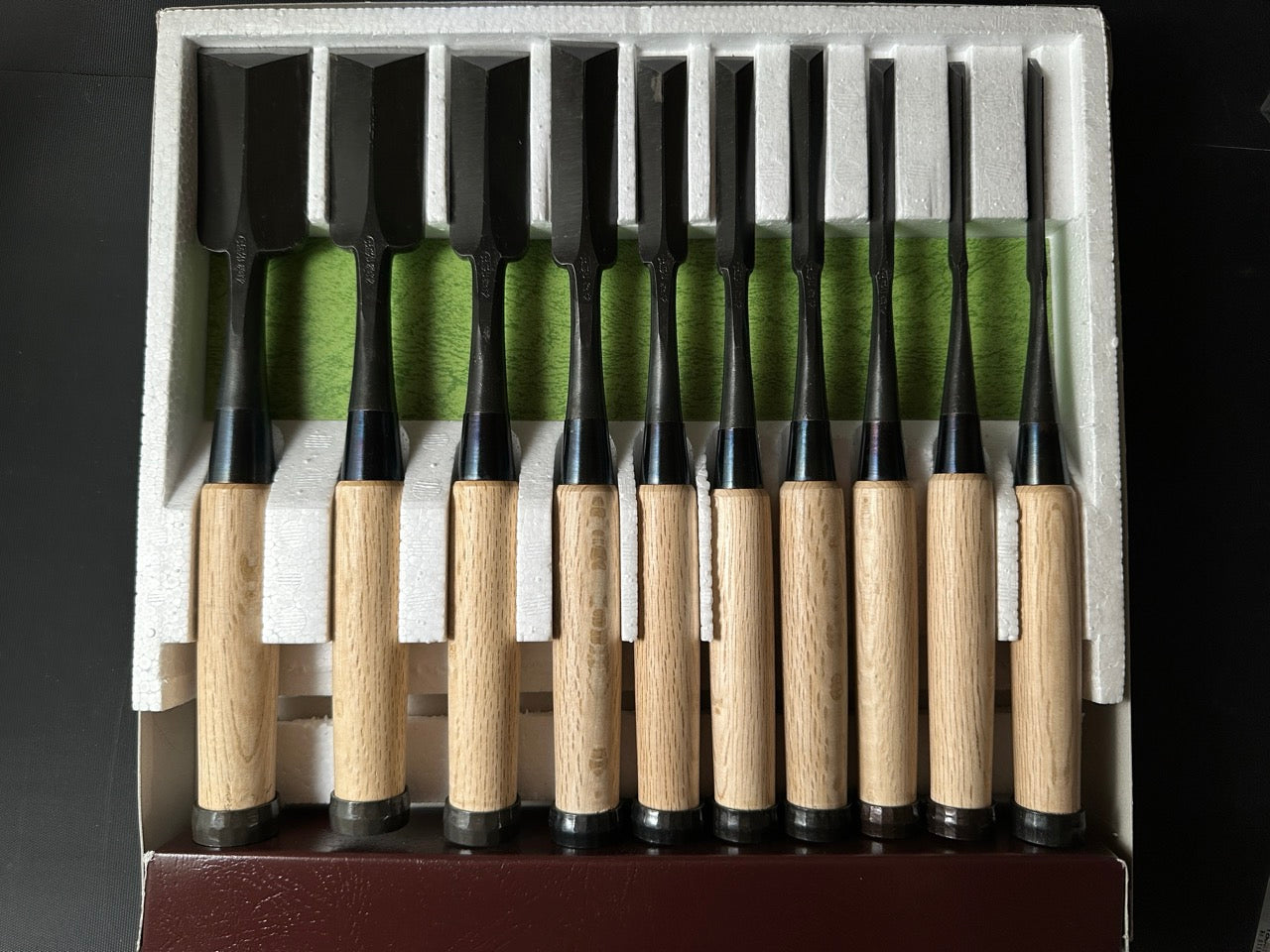 Fujihiro Dovetail chisels set by Chuutarou Imai made-to-measure (custom-made) article 今井忠太郎作 二治弘 別注 鎬追入組鑿 Shinoginomi