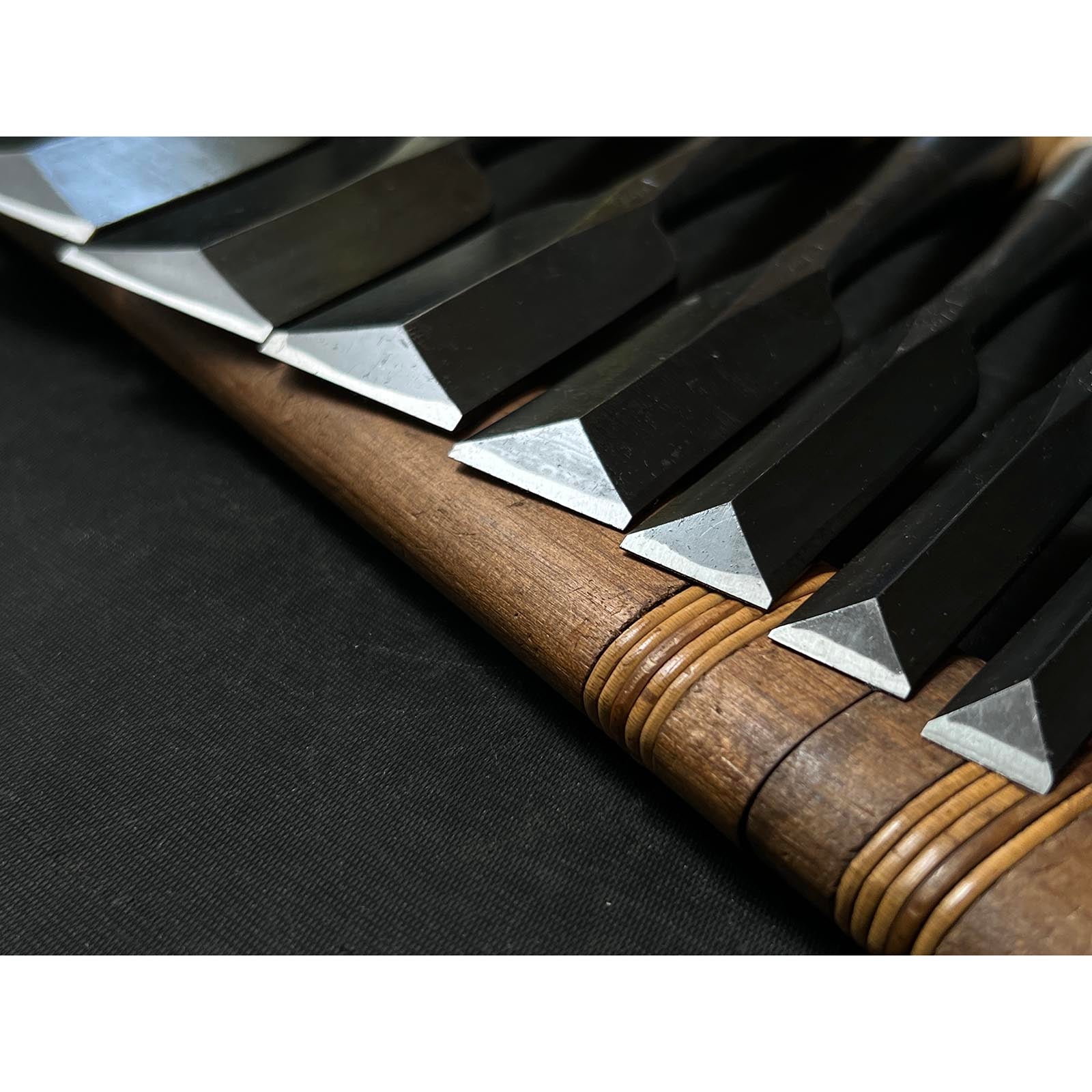 Ouchi Dovetail chisels set by Ouchi 4th generation 四代目大内俊明作 宗家大内 鎬追入組鑿 Oirenomi