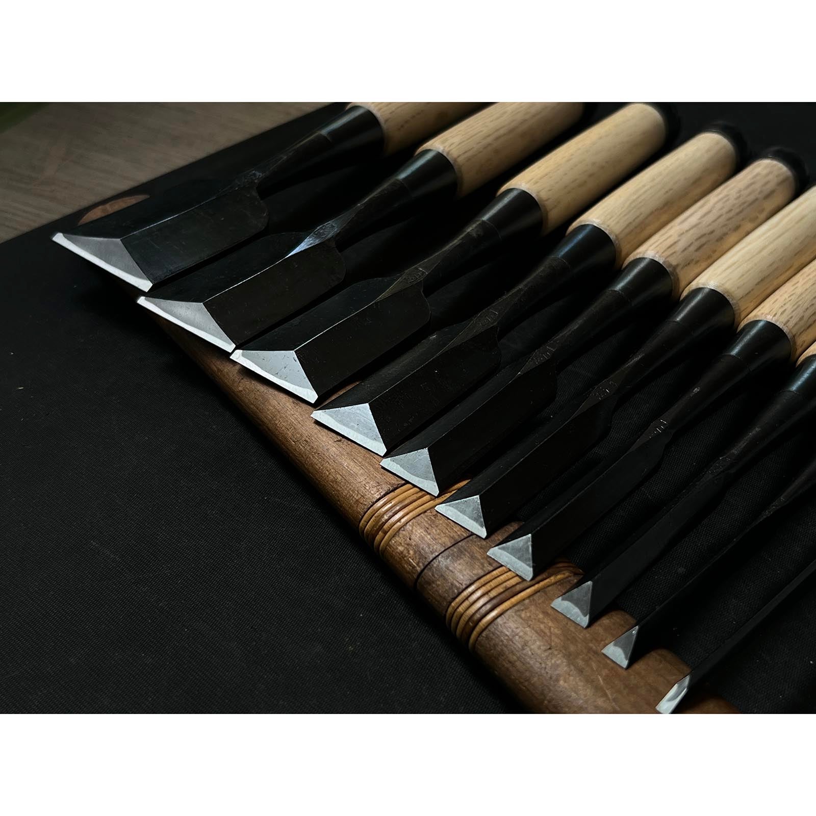 Ouchi Dovetail chisels set by Ouchi 4th generation 四代目大内俊明作 宗家大内 鎬追入組鑿 Oirenomi
