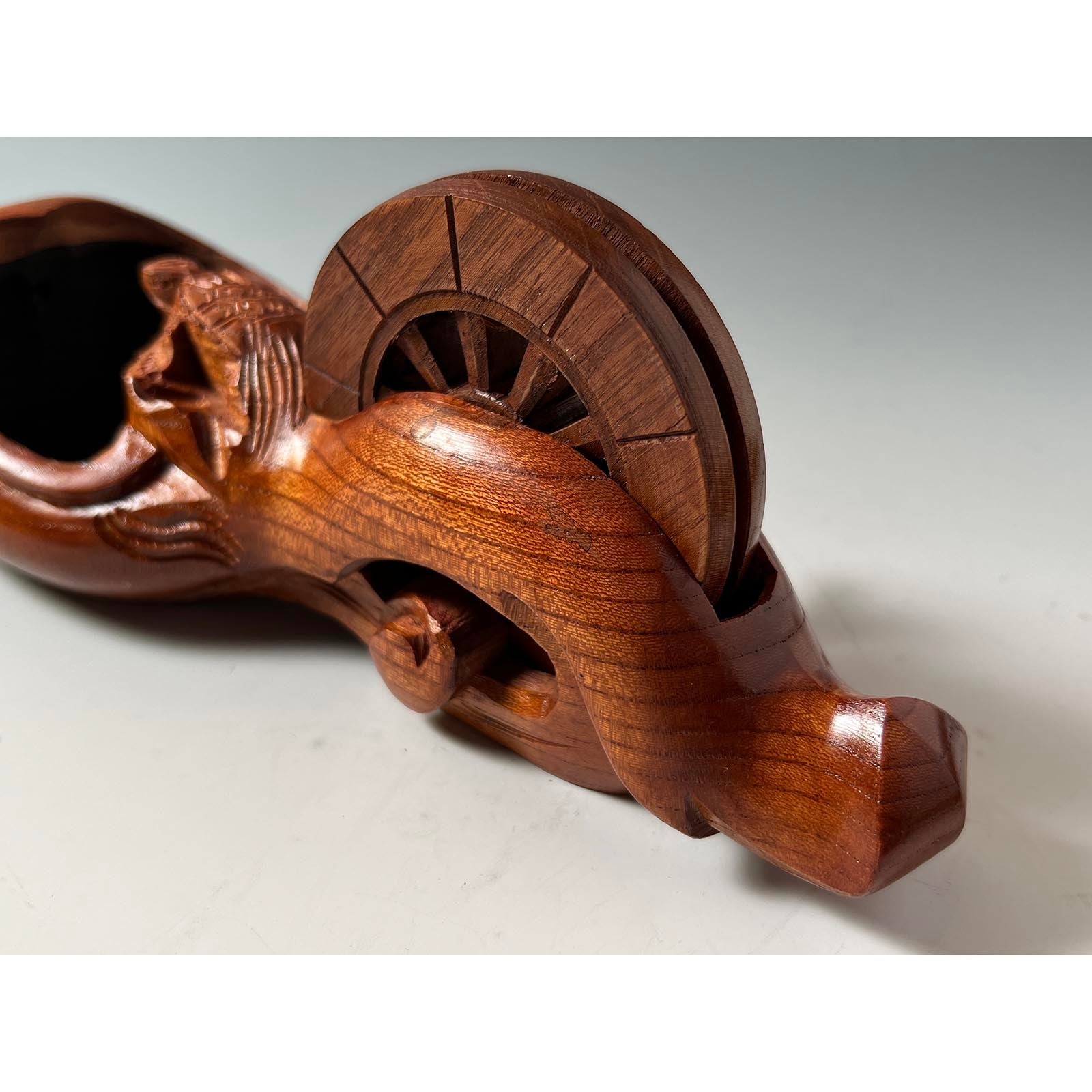 #ST44 Japanese Carpenter Ink Pot Traditional Measuring Tools Sumitsubo by Tsubogen 坪塬作 亀 墨壺 欅 255mm