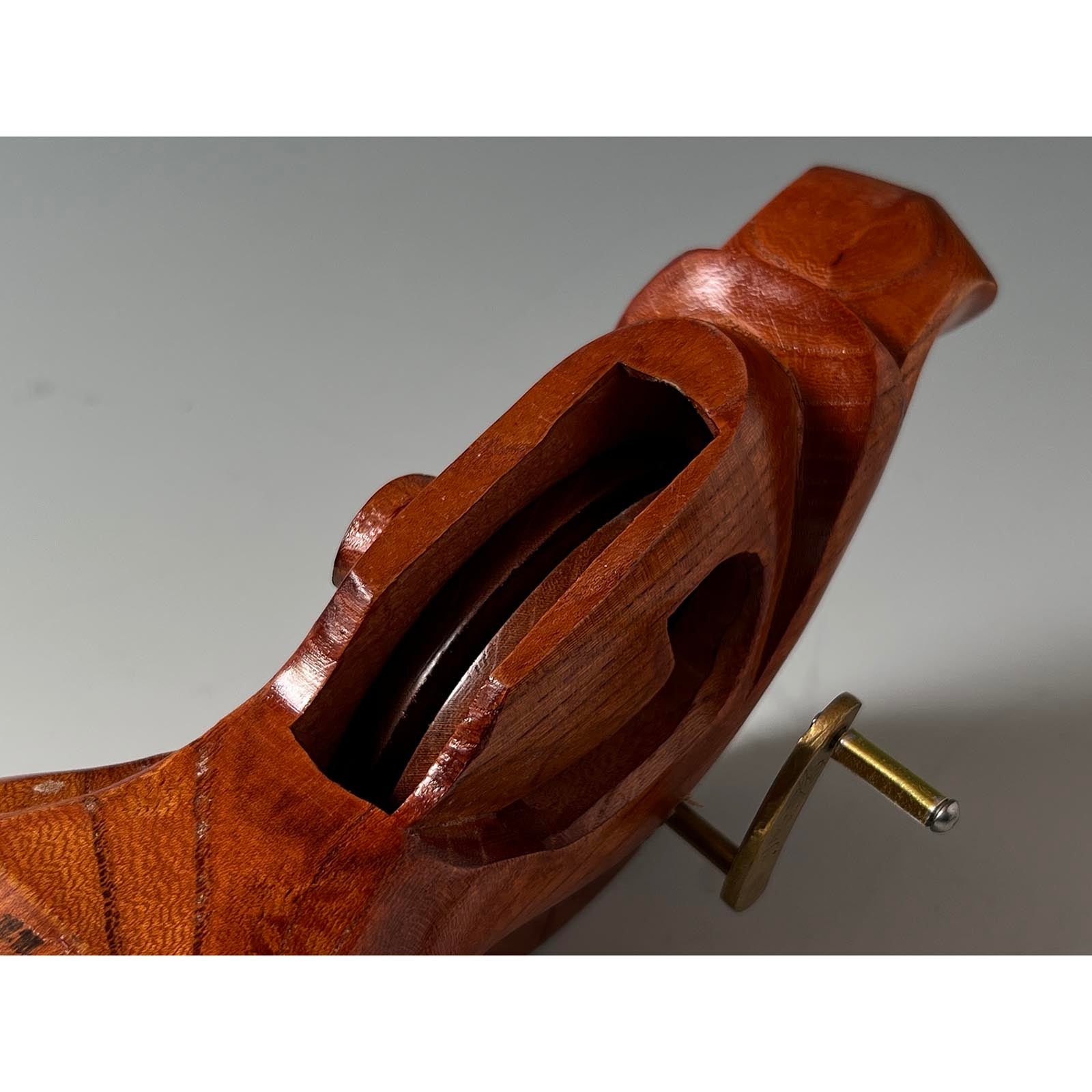 #ST44 Japanese Carpenter Ink Pot Traditional Measuring Tools Sumitsubo by Tsubogen 坪塬作 亀 墨壺 欅 255mm