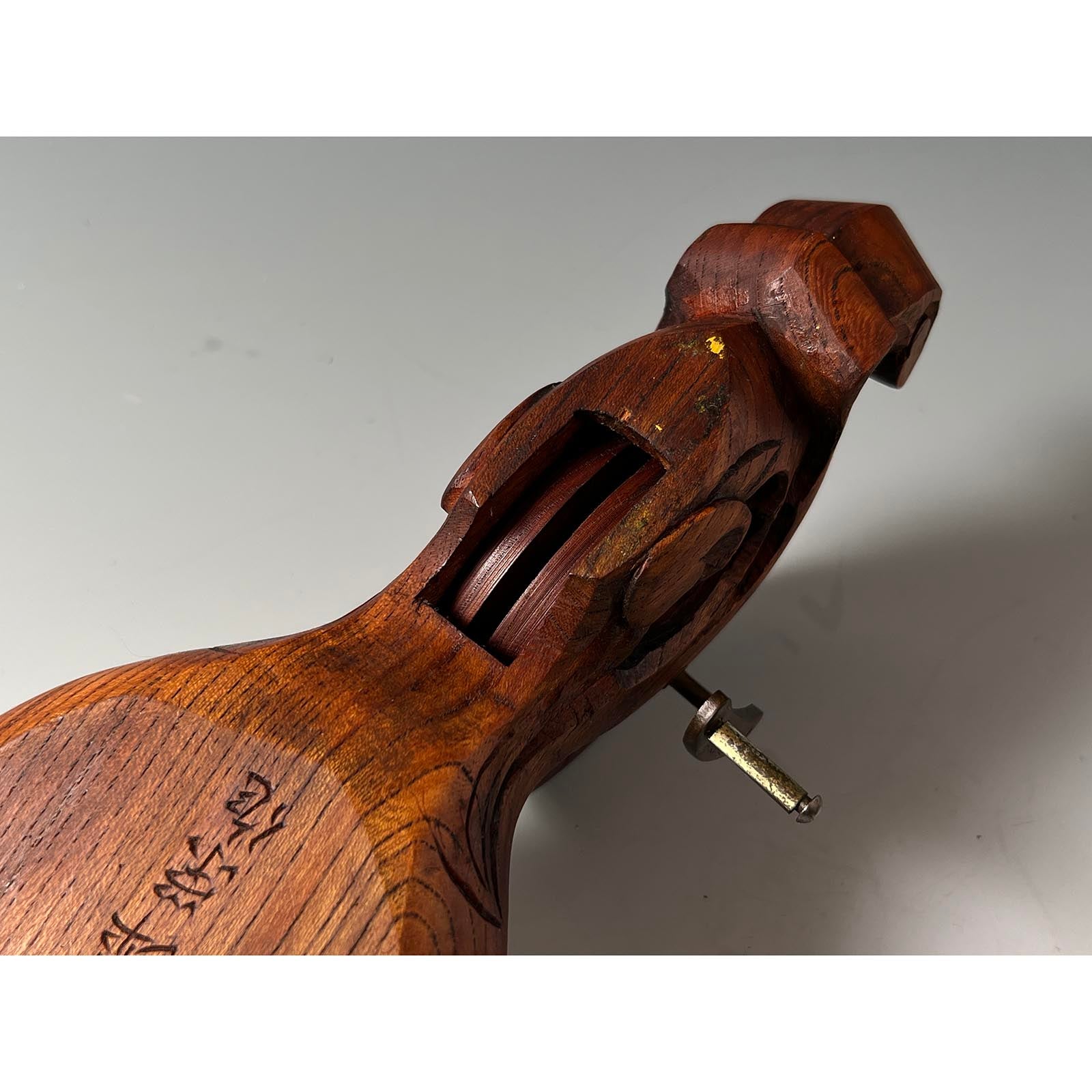 #ST47 Japanese Carpenter Ink Pot Traditional Measuring Tools Sumitsubo by Tsuboe 坪栄作 亀 墨壺 欅 255mm