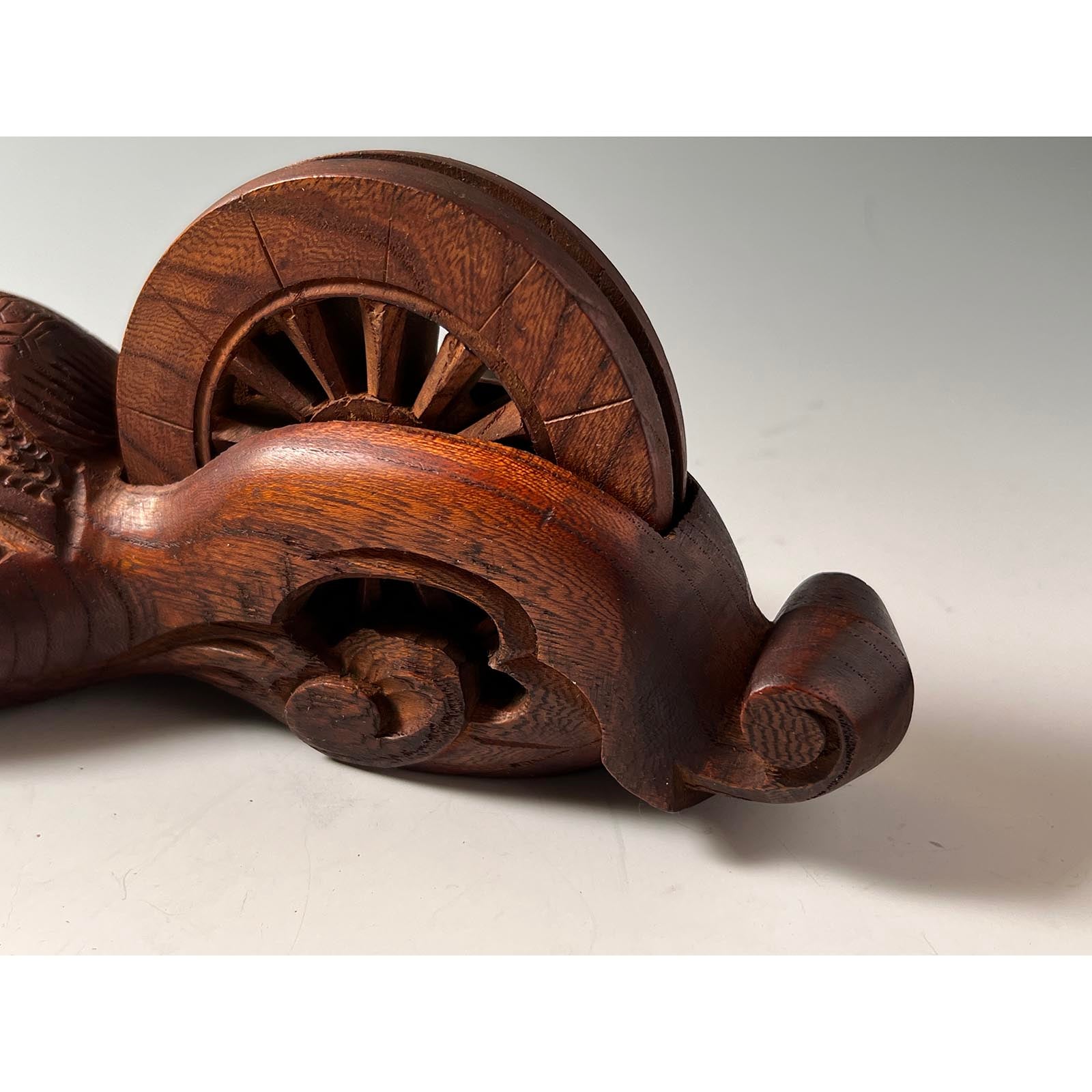 #ST48 Japanese Carpenter Ink Pot Traditional Measuring Tools Sumitsubo by Tsubonao 坪直作 亀 墨壺 欅 255mm