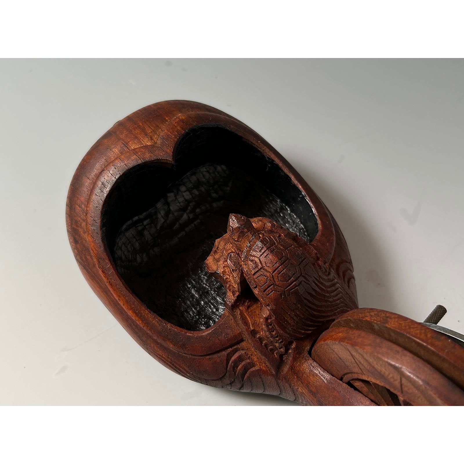 #ST48 Japanese Carpenter Ink Pot Traditional Measuring Tools Sumitsubo by Tsubonao 坪直作 亀 墨壺 欅 255mm