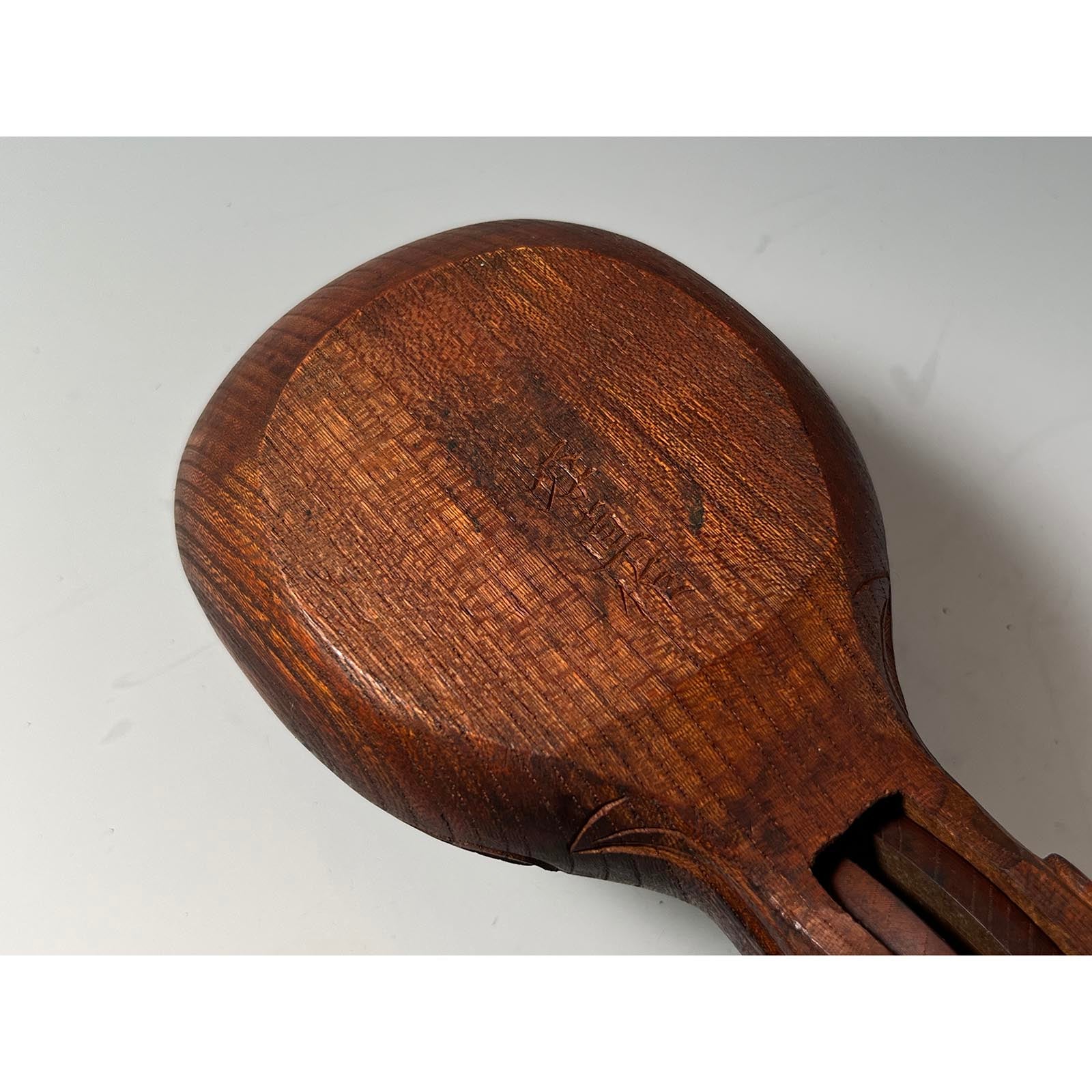 #ST48 Japanese Carpenter Ink Pot Traditional Measuring Tools Sumitsubo by Tsubonao 坪直作 亀 墨壺 欅 255mm