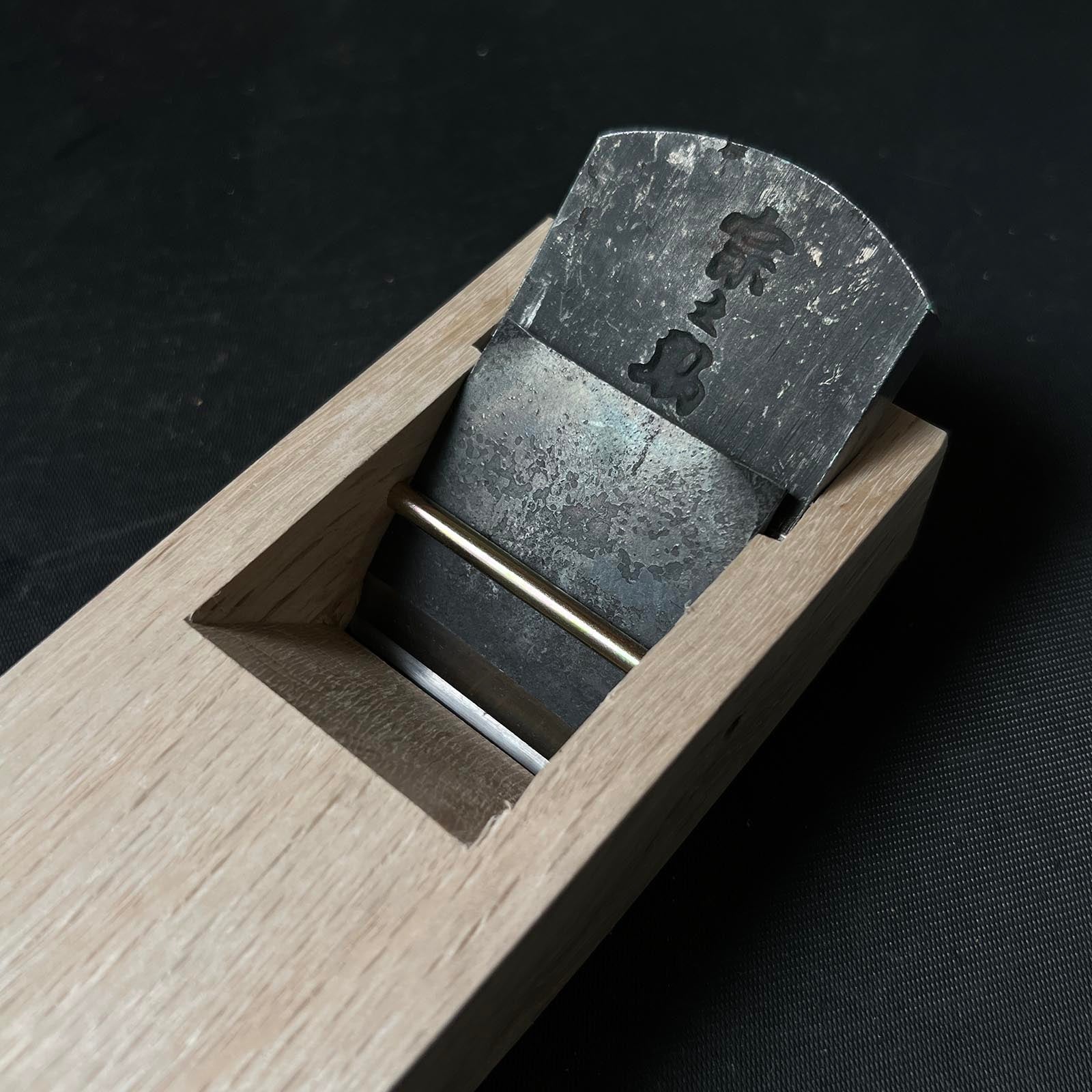 Old Stock Munenosuke Compass (Sori-Kanna) Plane with blue steel 掘出し物 反鉋 宗之助 48mm