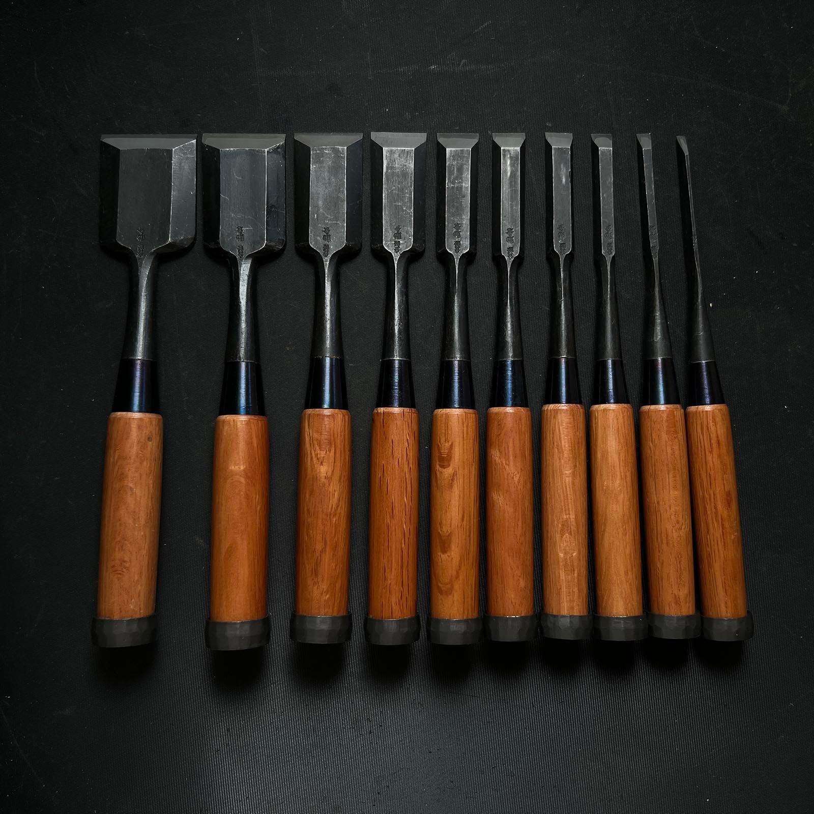 Sukekura Bench chisels set with White steel 助倉 追入組鑿 白紙鋼 三つ裏 Oirenomi
