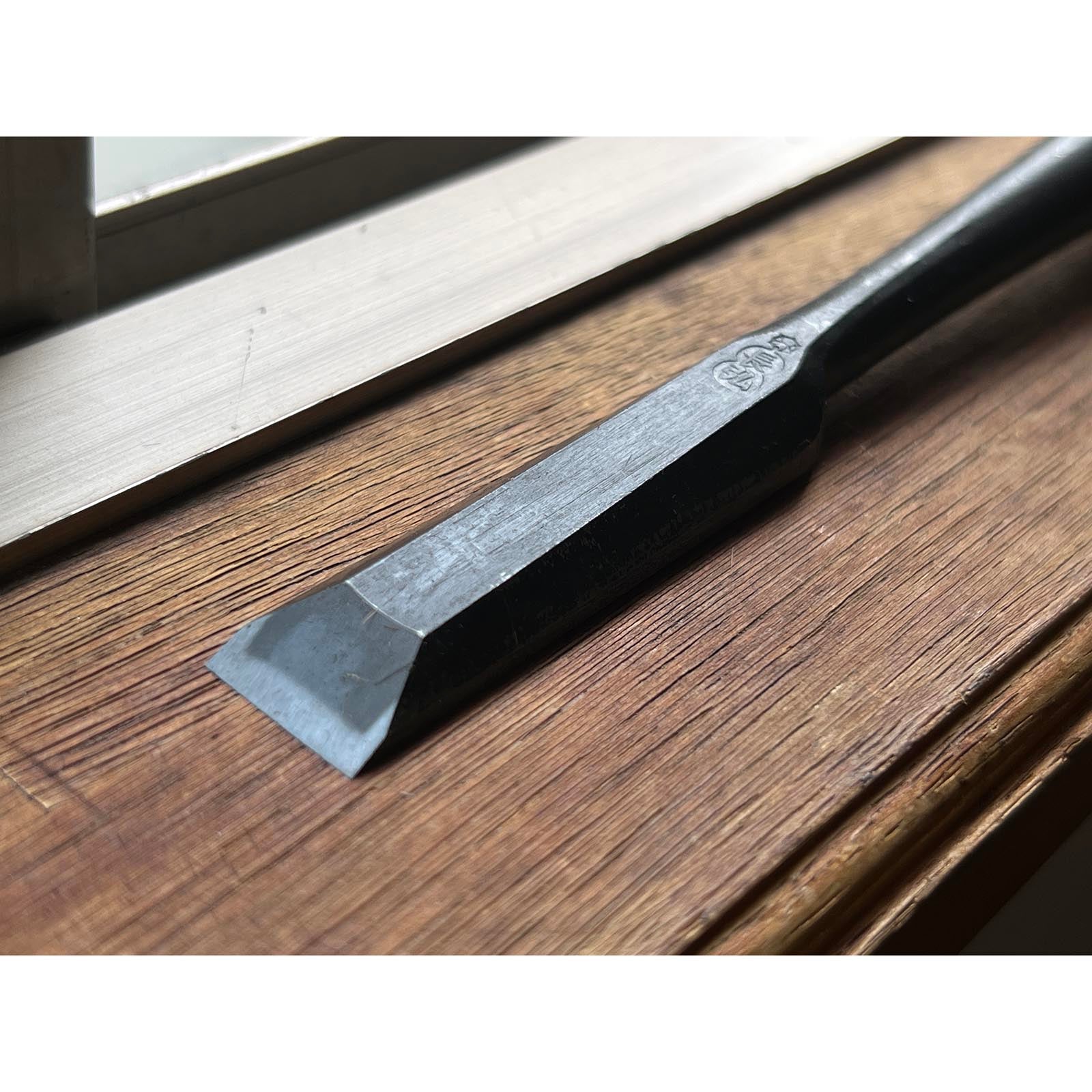 Old stock Osahiro (Nagahiro) Long neck Bench chisels set 掘出し物 長弘 五分首長 追入組鑿 10本組 黄楊柄 Oirenomi