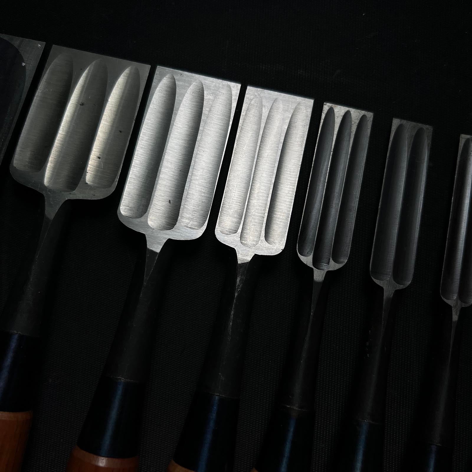 #M121 Mixed set for beginner Bench chisels set by unknown smith バラ鑿合わせ 初心者におすすめ 追入組鑿 作者不明 Oirenomi
