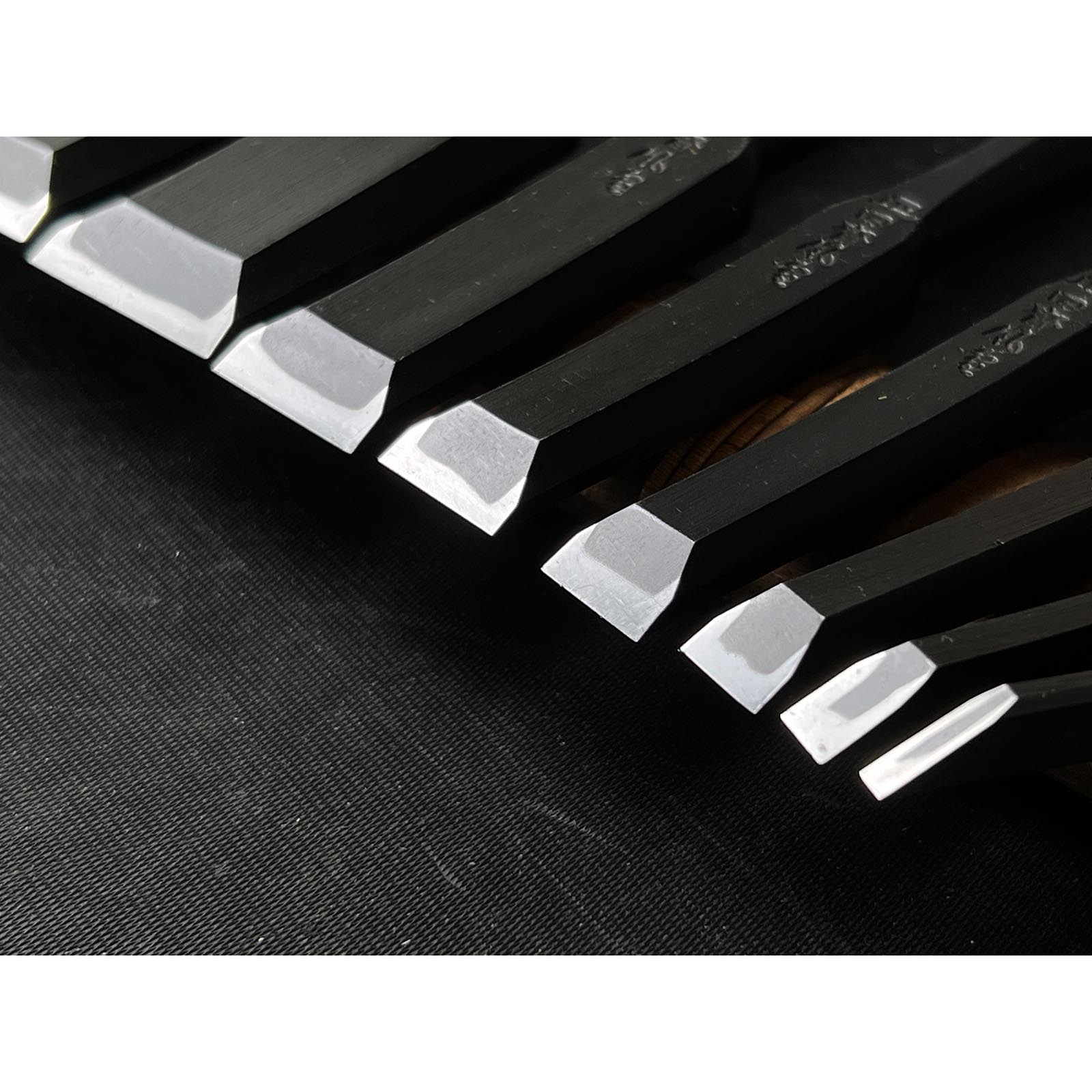 Tasai Fusetsu Bench chisels set (Oirenomi) with wooden box 田斎風雪作 追入組鑿 桐箱付