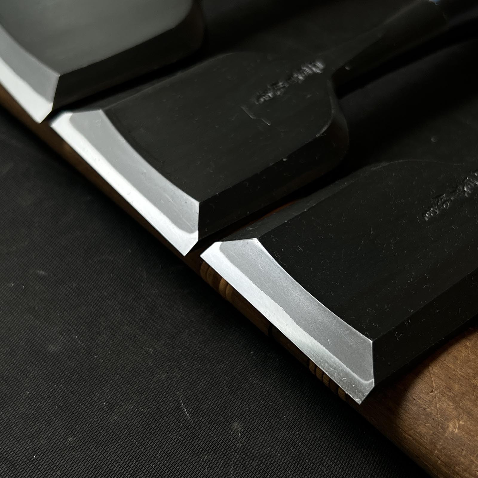 Tasai Fusetsu Bench chisels (Oirenomi) with blue steel 田斎風雪作 黒仕上 追入鑿 48,54,60mm